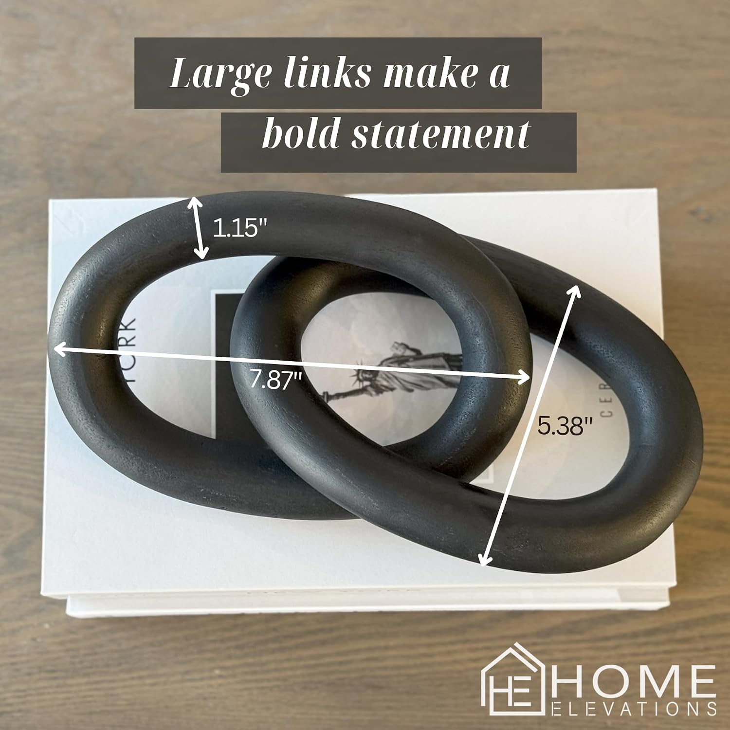 Wood Chain Link Decor / Black