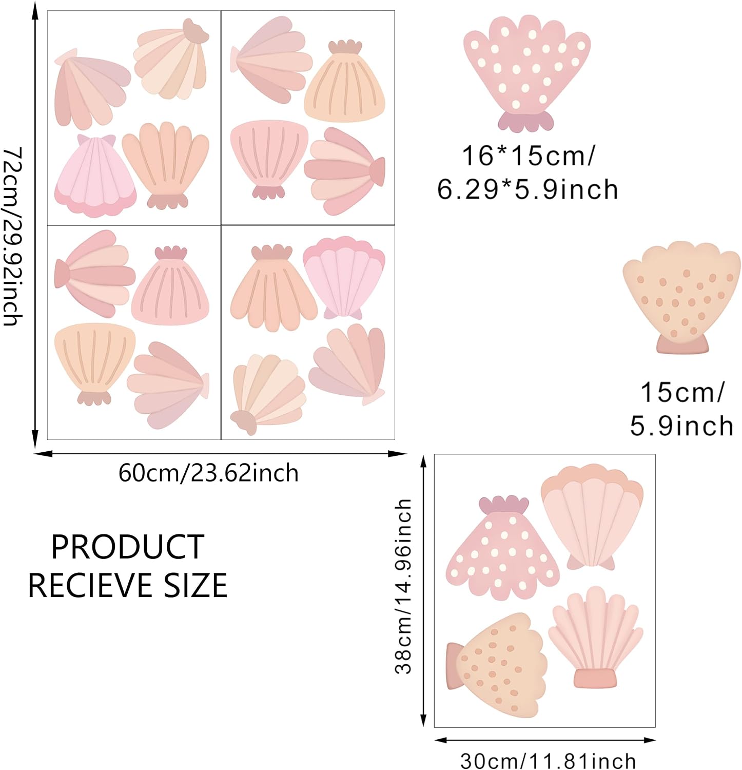 Beach Seashell Wall Stickers for Kids / Seashell Wall Decals