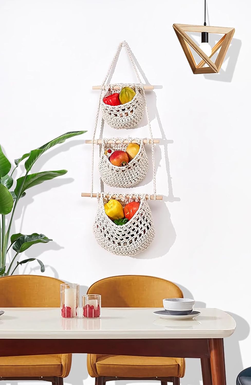 Wall Cotton Hanging Baskets / White