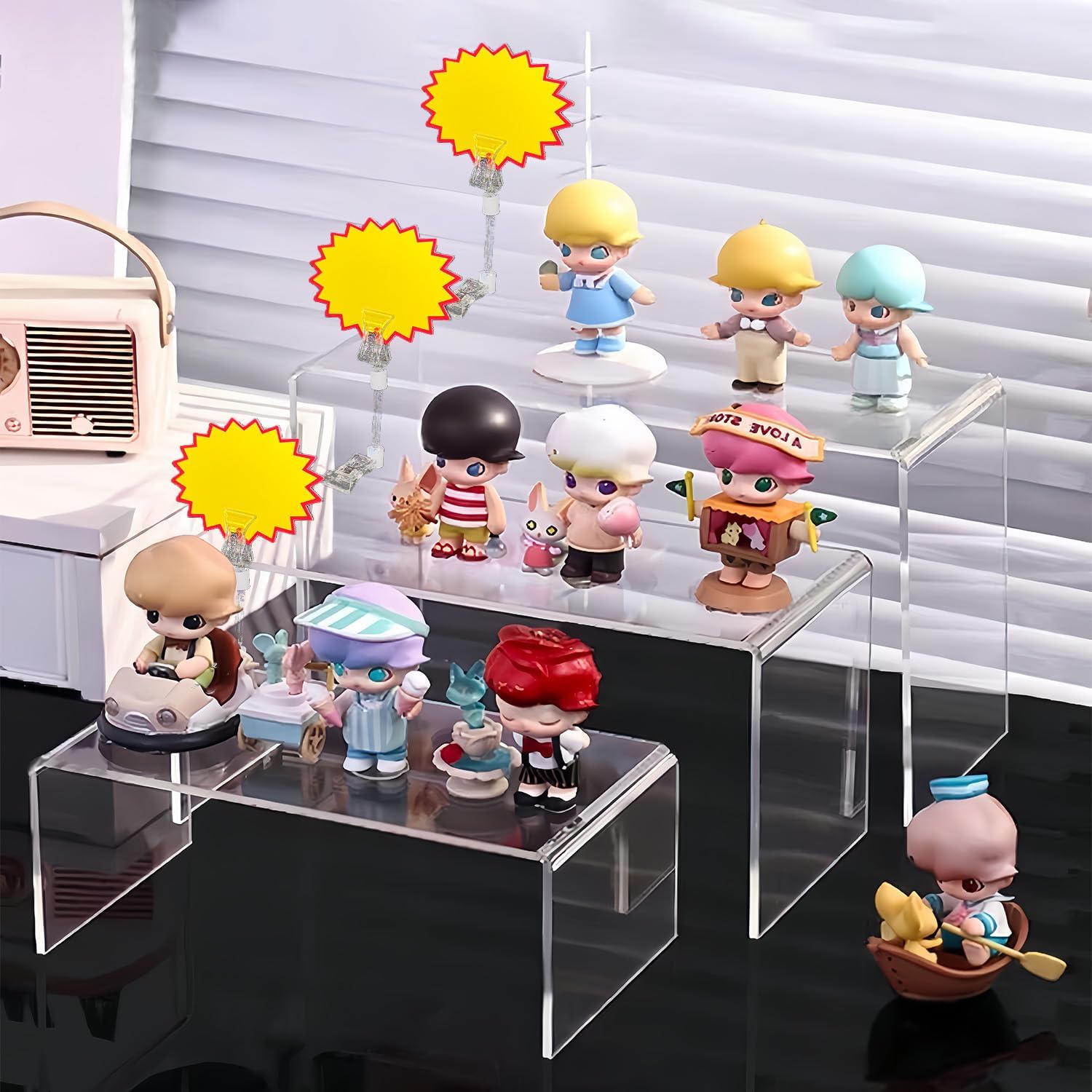 Multi-Size U-Shaped Stands for Retail / Clear / 7 Inch / Set of 5