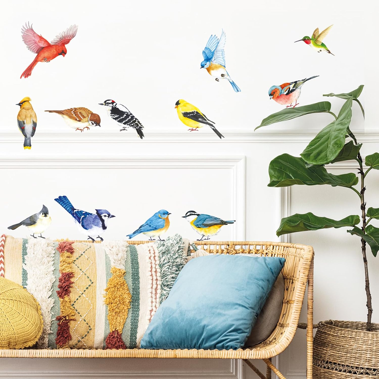 DS2-8042 Little Birds Wall Stickers Wall Decals Peel and Stick Removable Wall Stickers for Kids