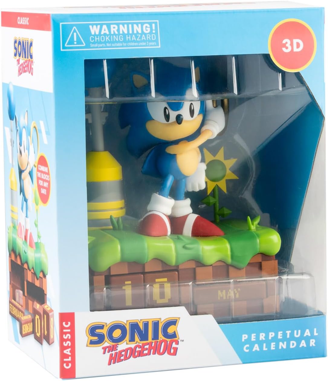 Grupo Erik Sonic The Hedgehog Perpetual Calendar - Gifts, Merchandise | Desk Calendar, Home Office Desk Accessories