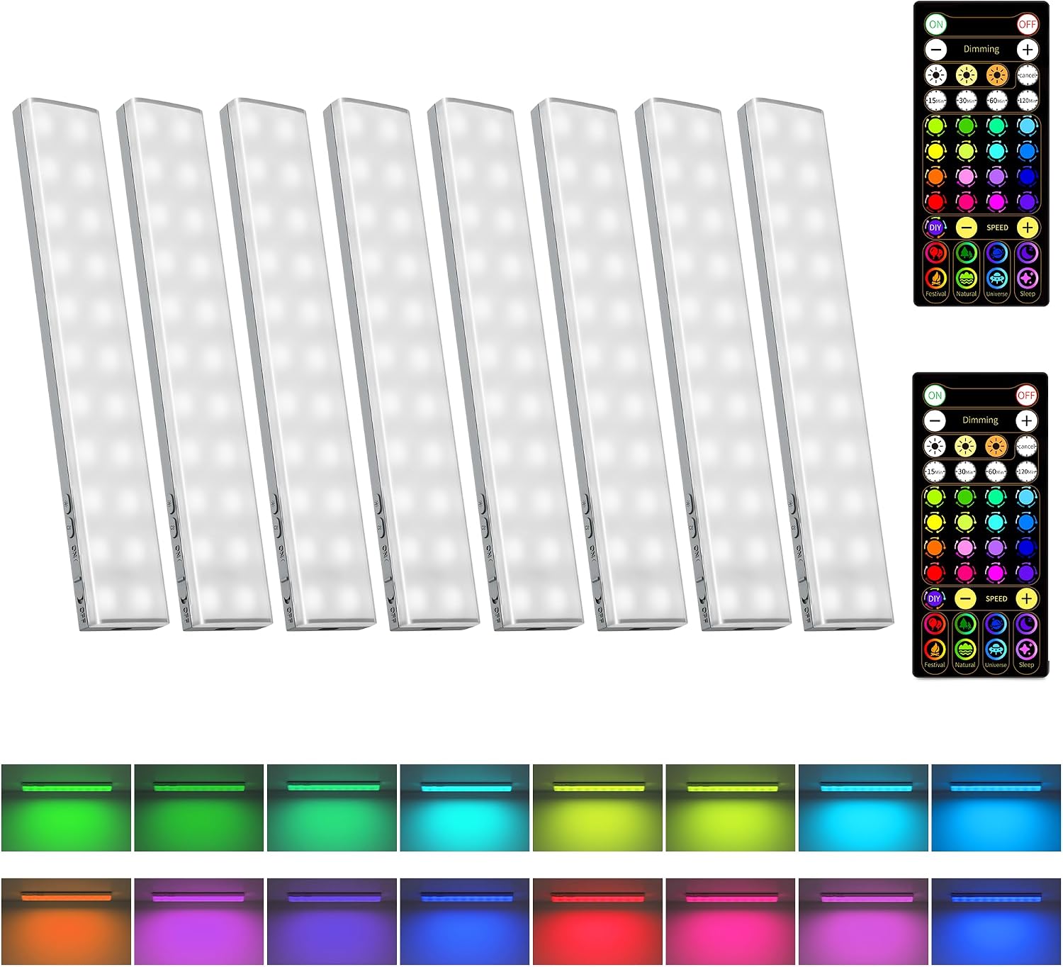 EZVALO 80RGB Display Shelf Lights, LED Under Cabient Light with Remote