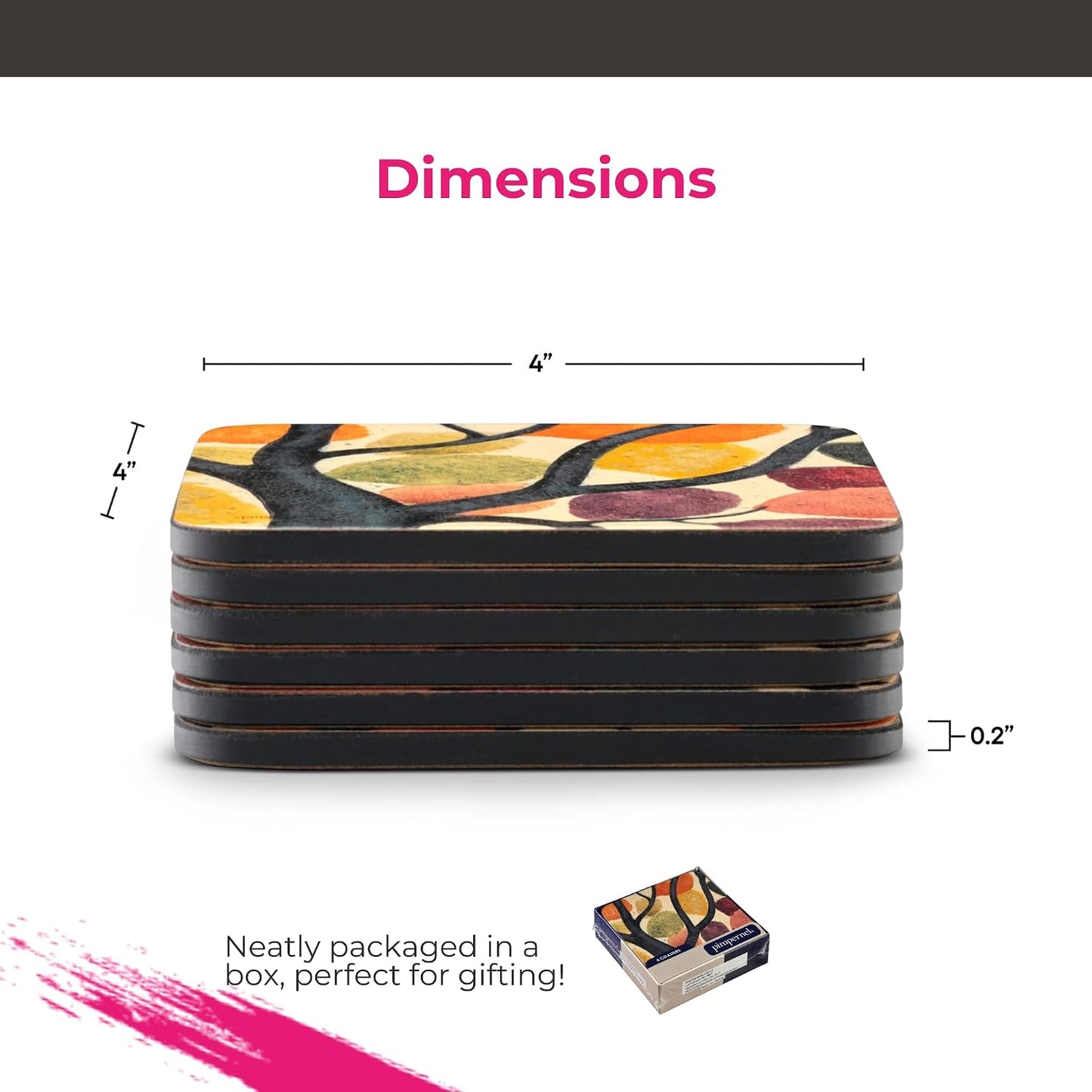 Coasters / Multicolor / Dancing Branches