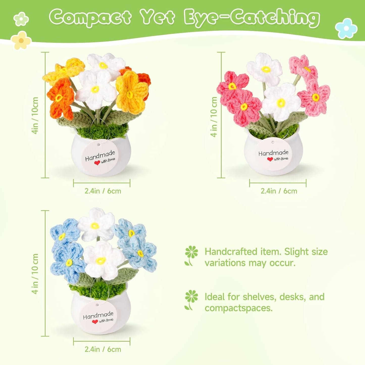 Handcrafted Yarn Artificial Flower / Gradient Myosotis