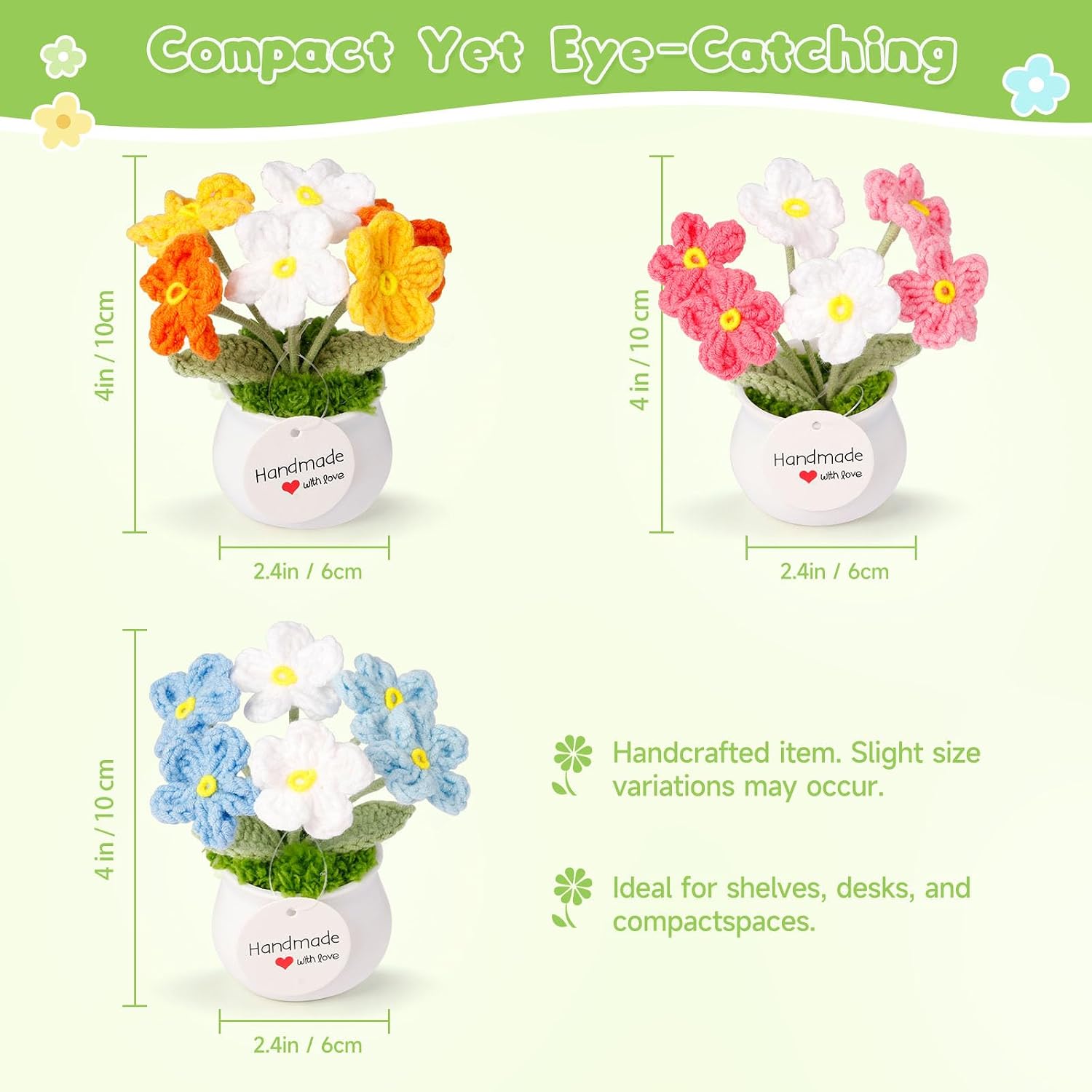 Handcrafted Yarn Artificial Flower / Gradient Myosotis