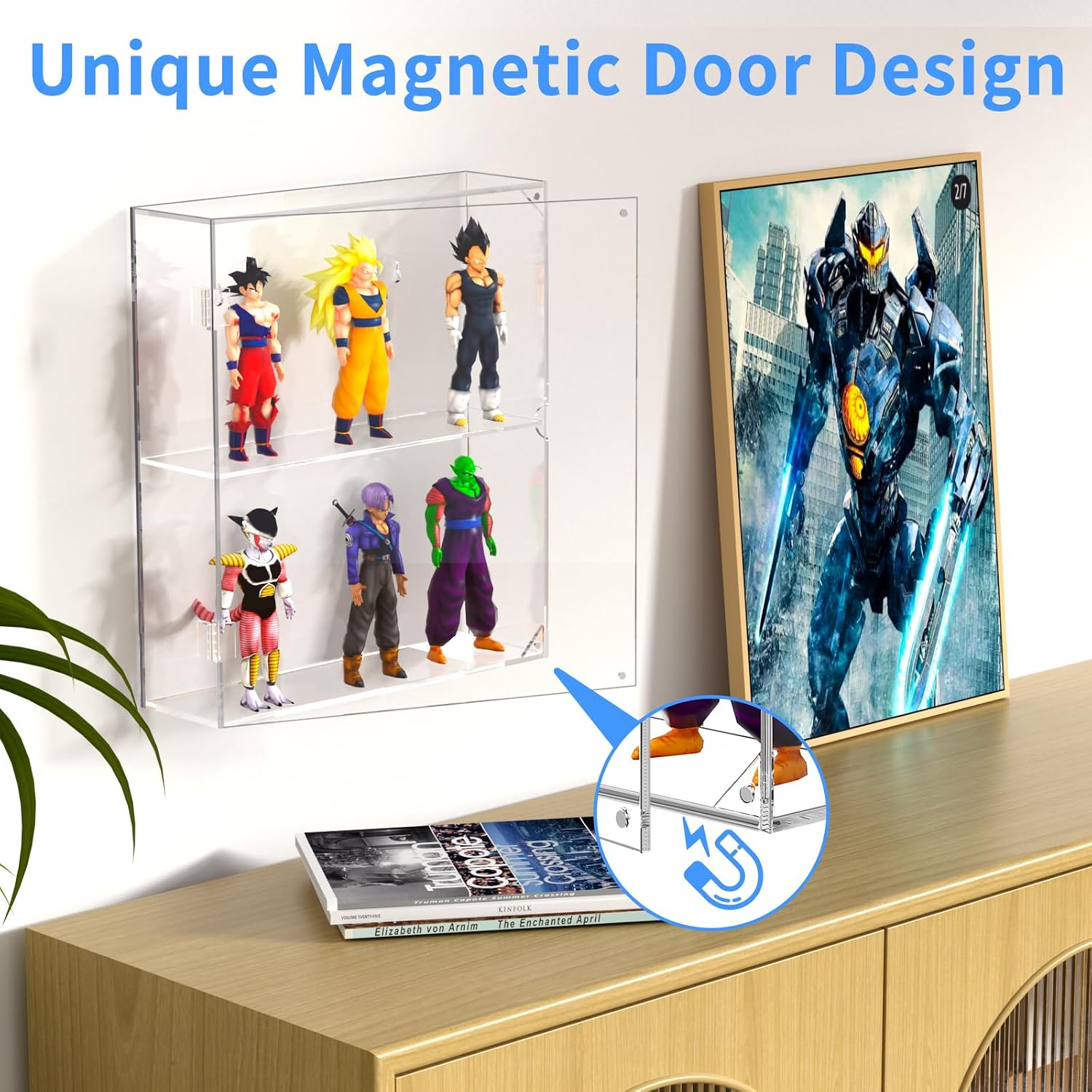 AITEE 2 Tiers Acrylic Display Case for Mini Funko Pop on Wall or Desktop | 11.8"Lx3.4"Wx13.3"H, dustproof, 2 tiers