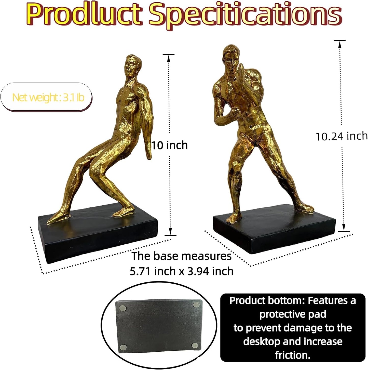 Modern Artistic Bookends / Abstract Figure-gold