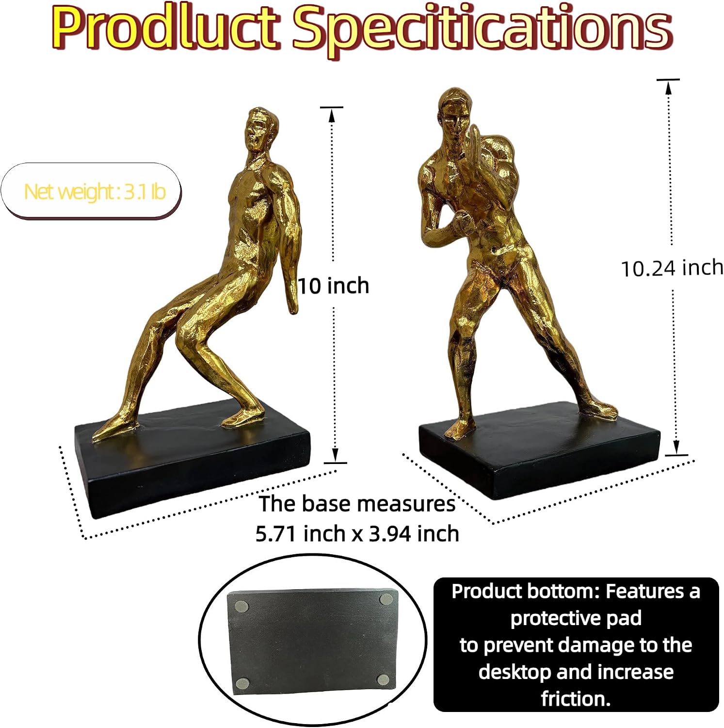 Modern Artistic Bookends / Abstract Figure-gold
