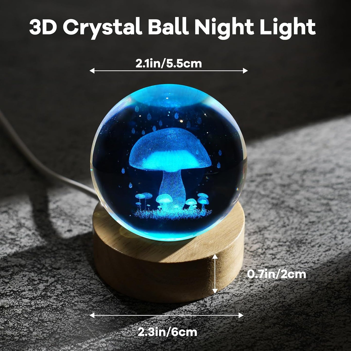 Figurines Decor Table Lamp / Mushroom / 2.4 Inch