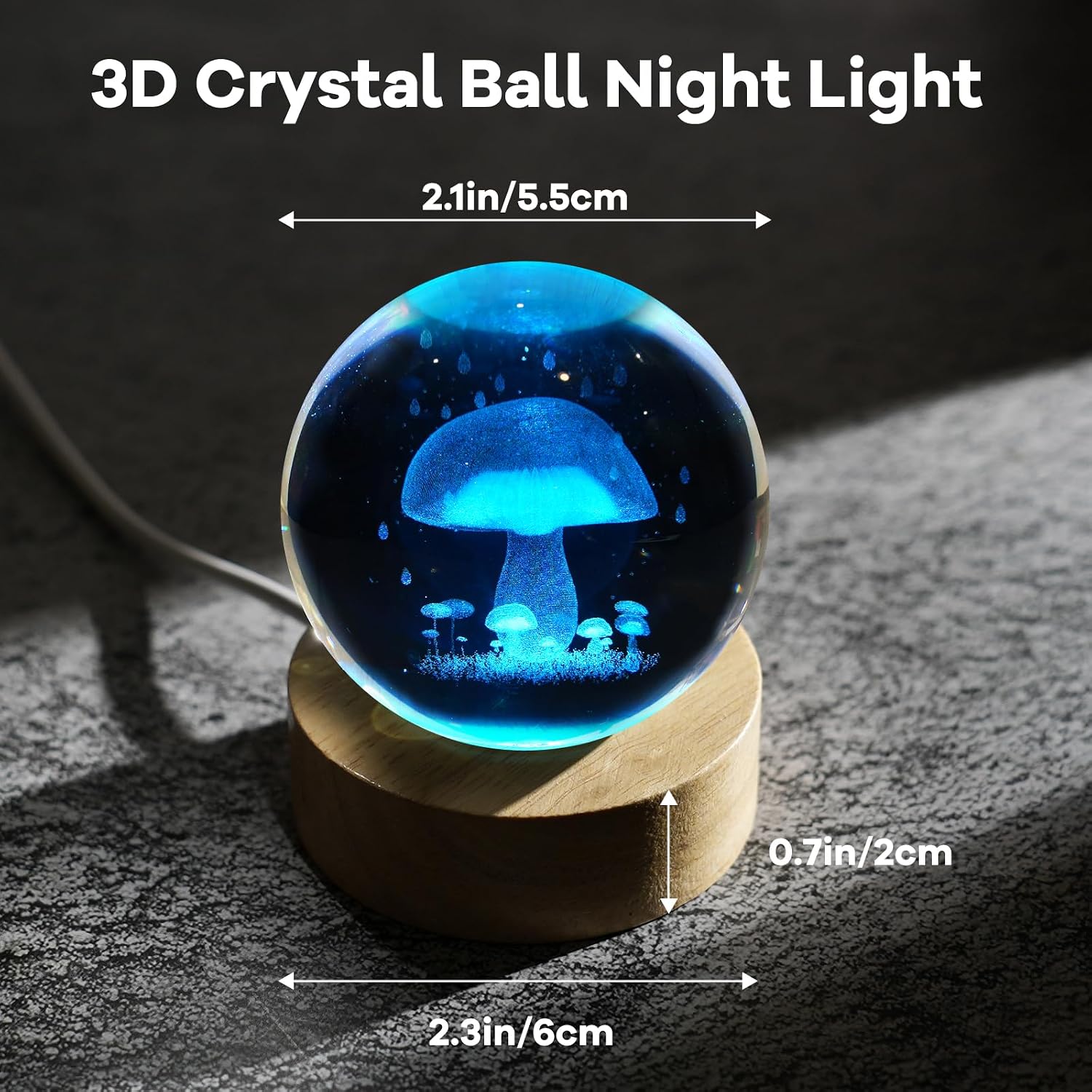 Figurines Decor Table Lamp / Mushroom / 2.4 Inch
