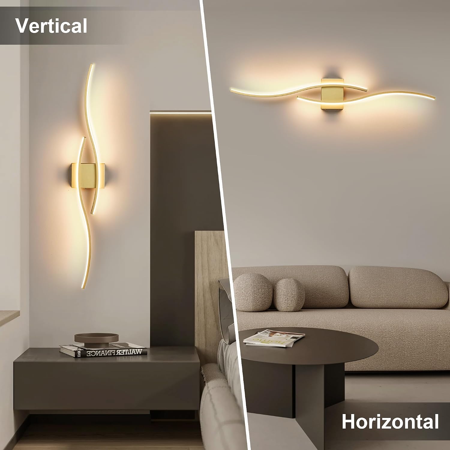 KARTOOSH Wireless Wall Sconces Set of 2, Dimmable LED Sconce with Remote | Battery Operated Wall Sconce with 3 CCT