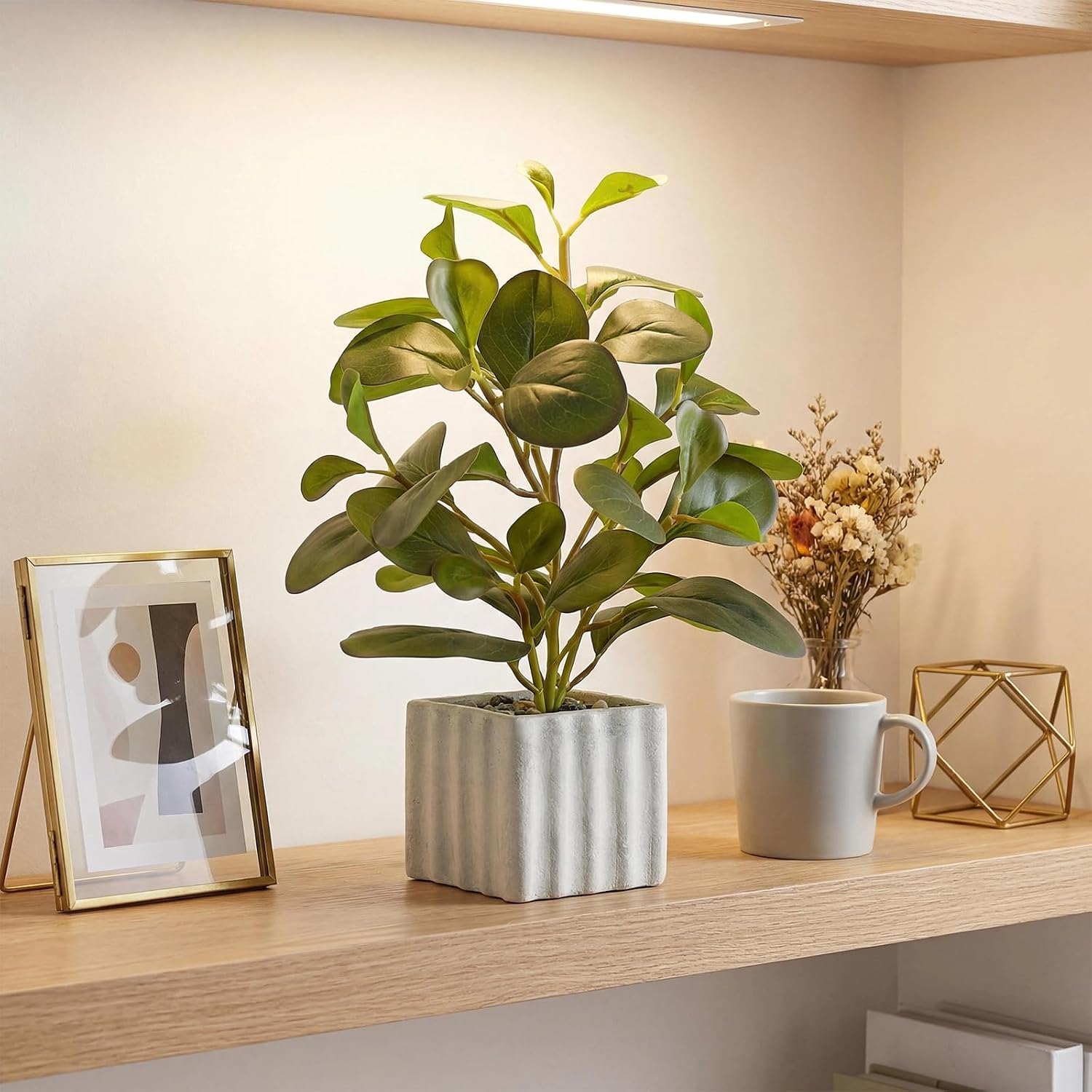 13" Artificial Potted Plant for Idoor Decor / Green