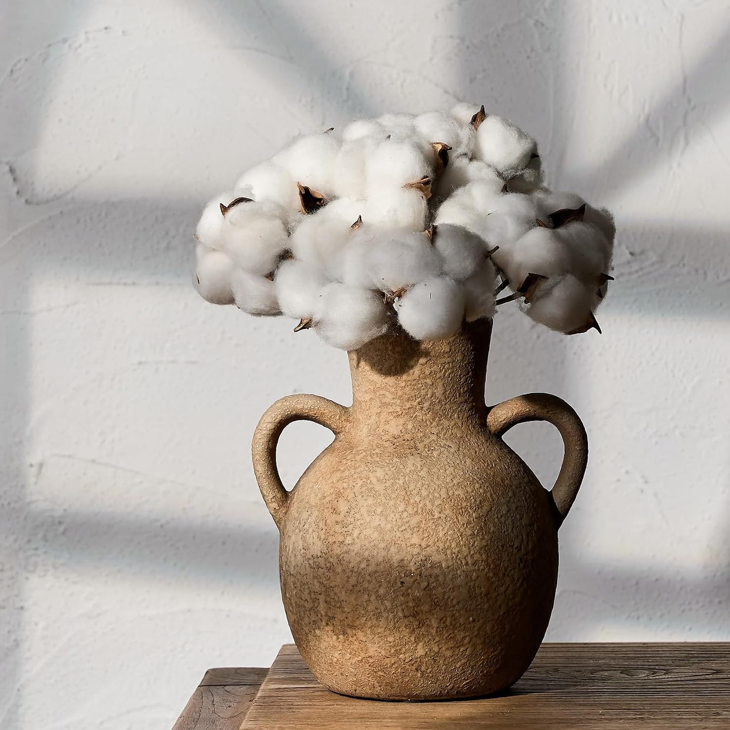 Rustic Ceramic Farmhouse Flower Vase / Brown