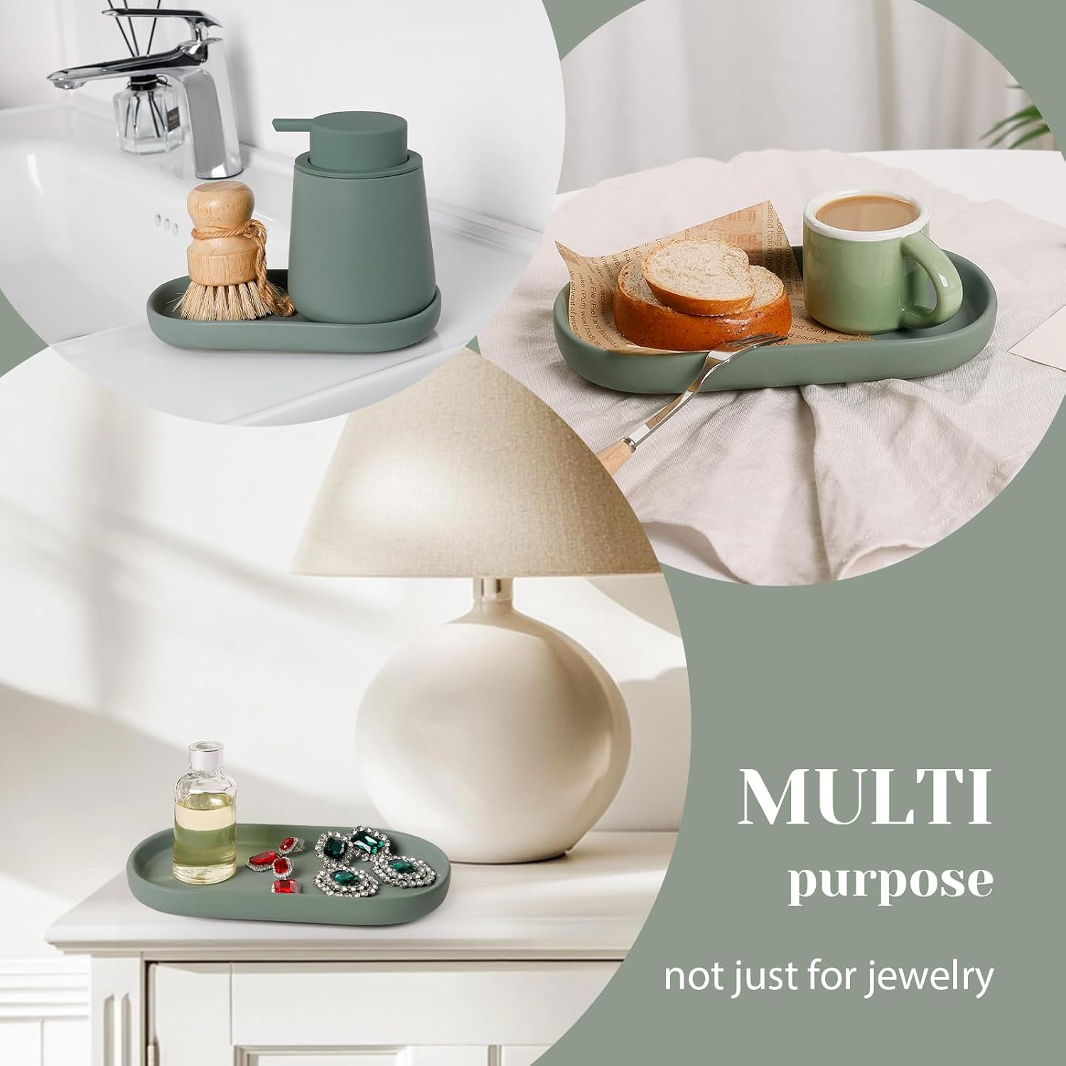 Ceramic Jewelry Tray / Green_1pcs