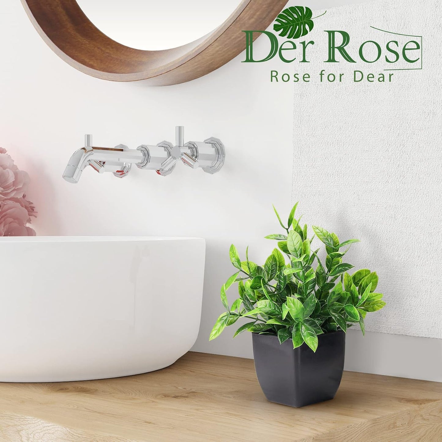Fake Plants Mini Artificial Plants / Green / Set of 6