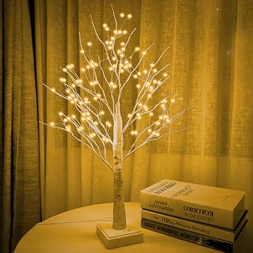 PXBNIUYA 144 LED Birch Tree Light with Timer,DIY Artificial Lamp Warm White