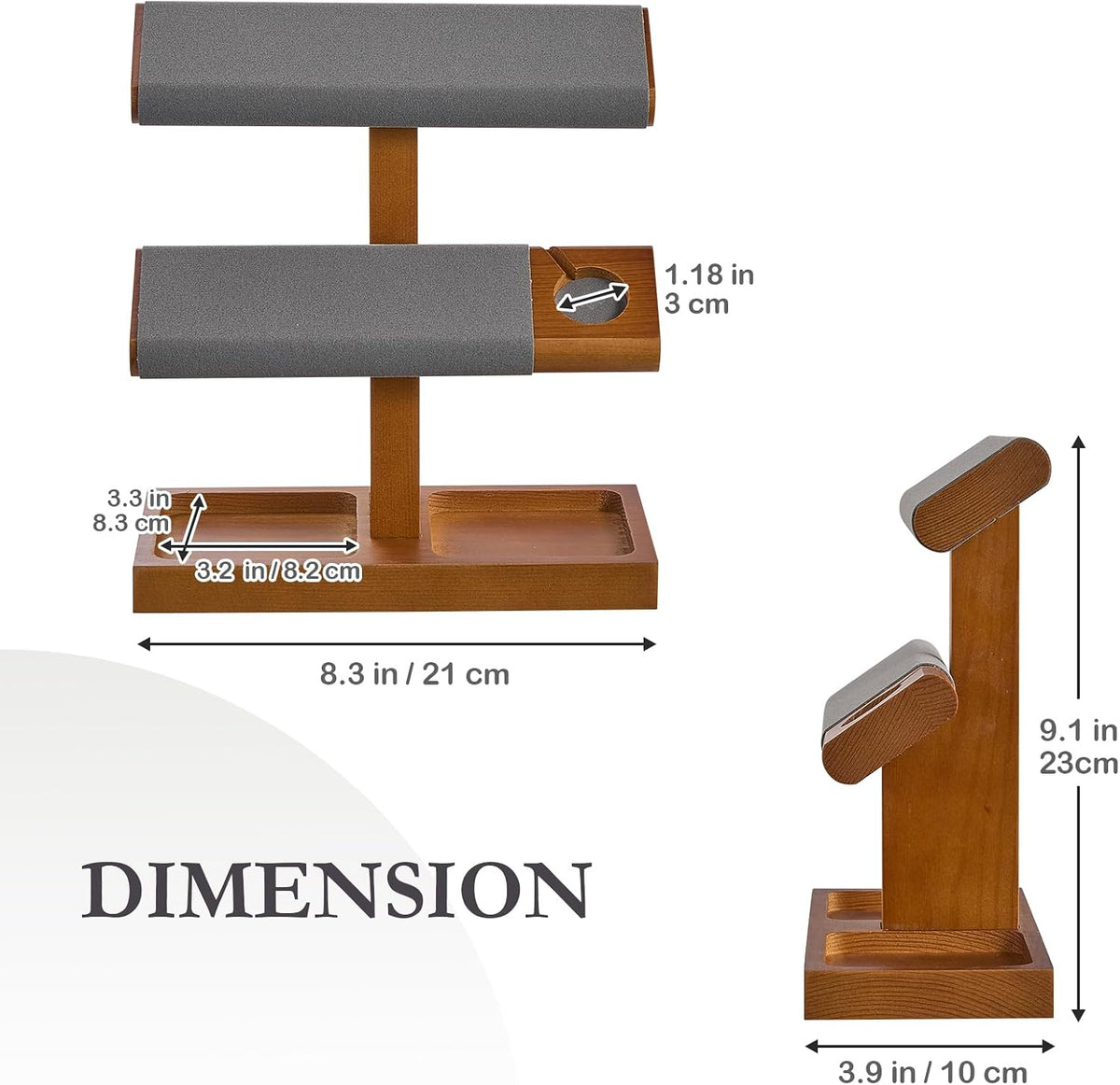 ProCase Wood Watch Display Stand Holder for Men, Wristwatch Tower with T-Bar Design, Hanging Watch Rack, Wooden Wrist