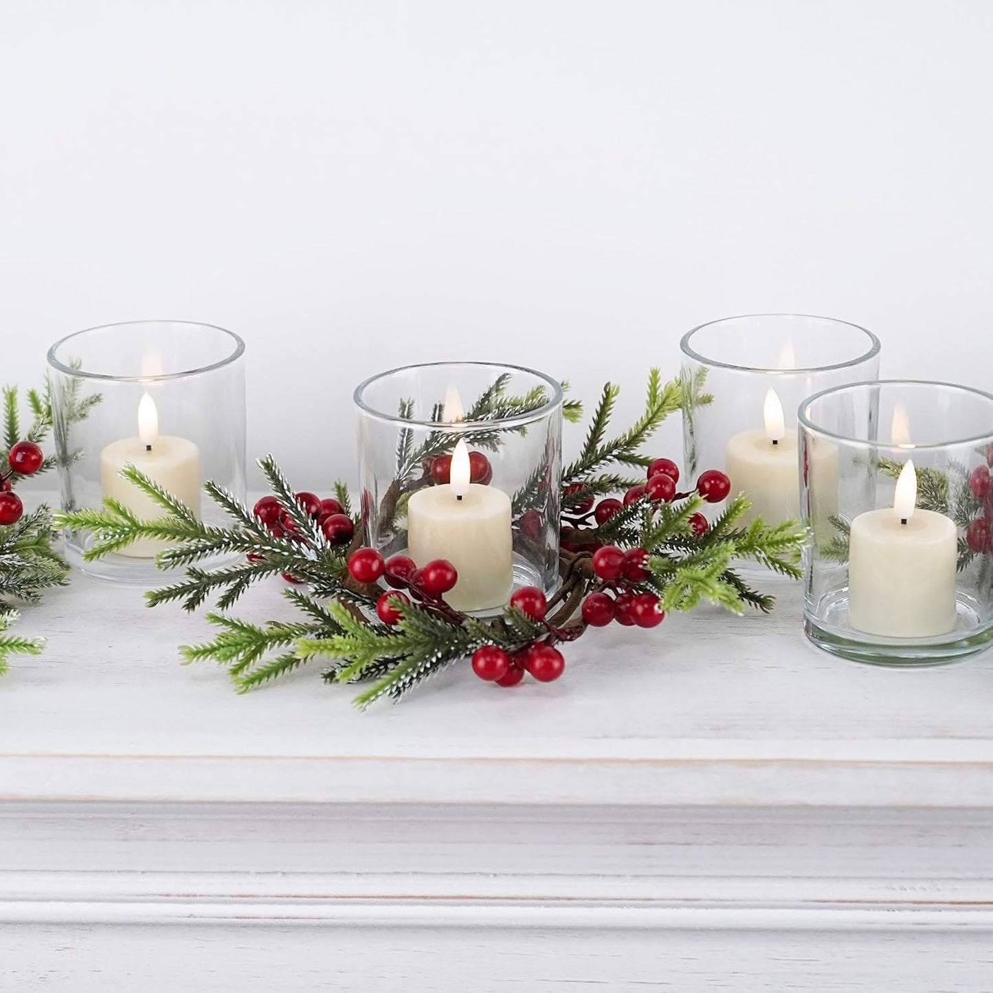 Rhytsing 6 Rechargeable Flameless Votive Candles with Timer for Home Decor, Led Faux Battery Operated Tealight Candles
