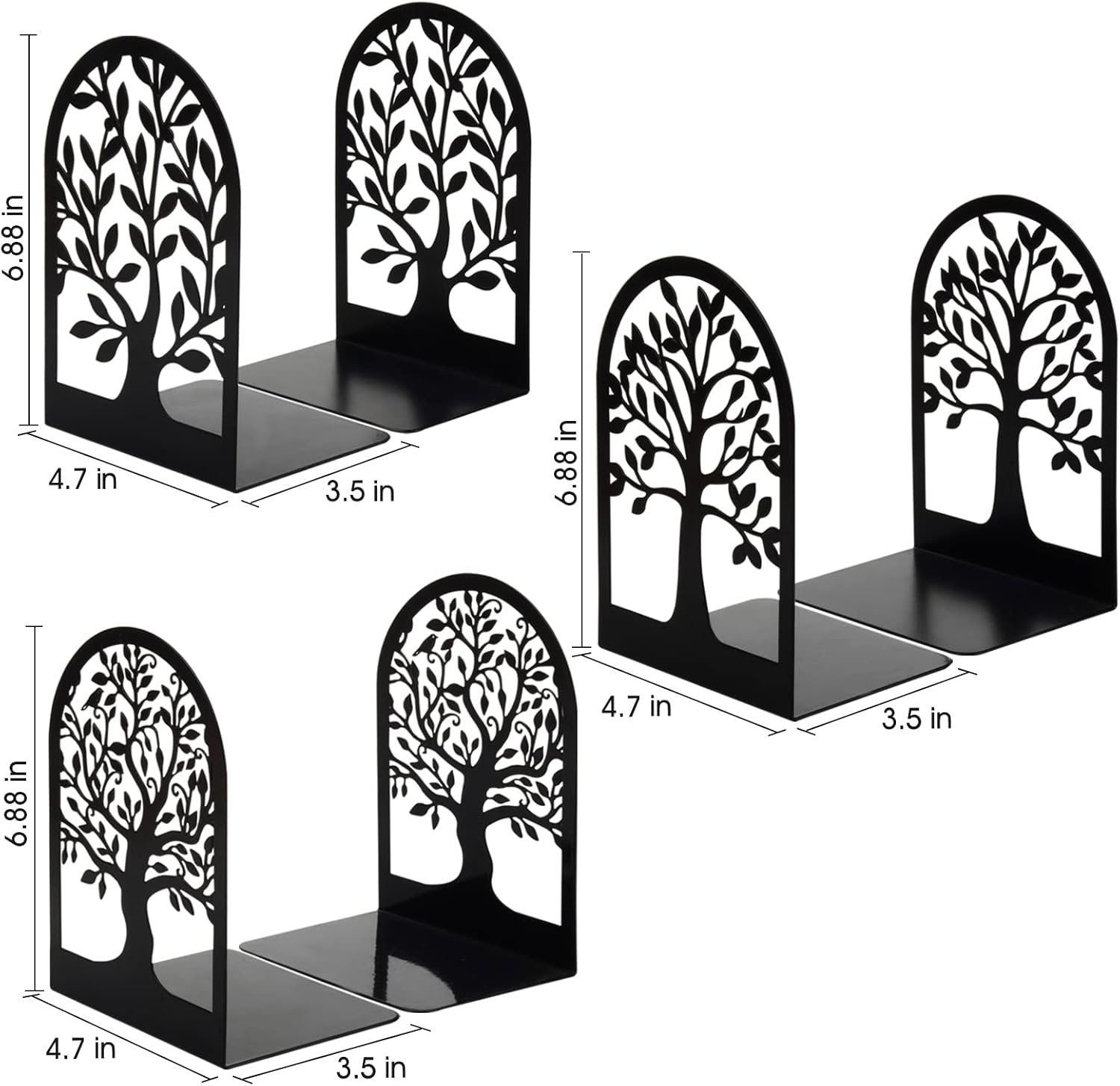 Metal Bookends / Book Ends / Black