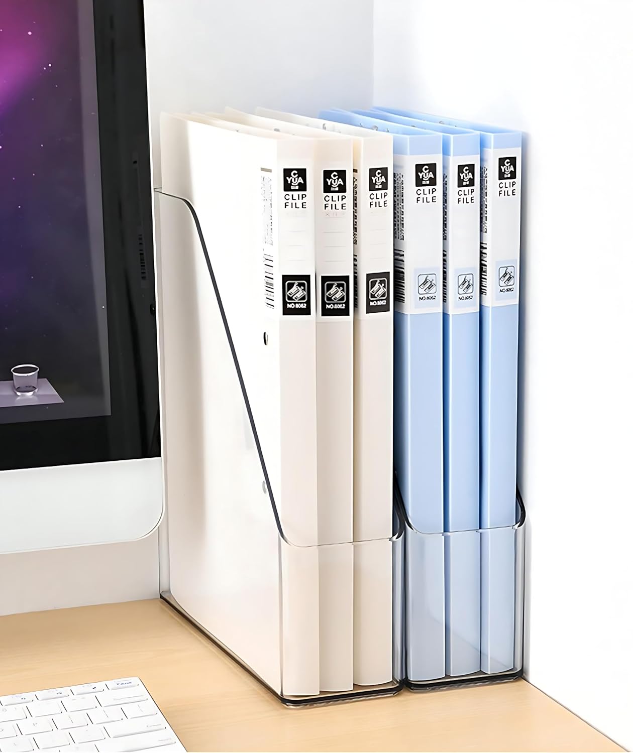 Acrylic Vertical Magazine File Holders / Clear / Set of 2