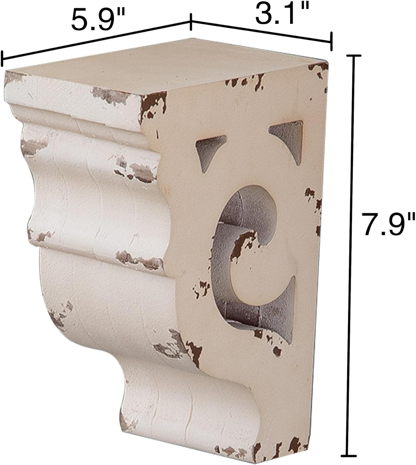 Decorative Shelf Brackets Rustic Shelf Farmhouse Decor / White