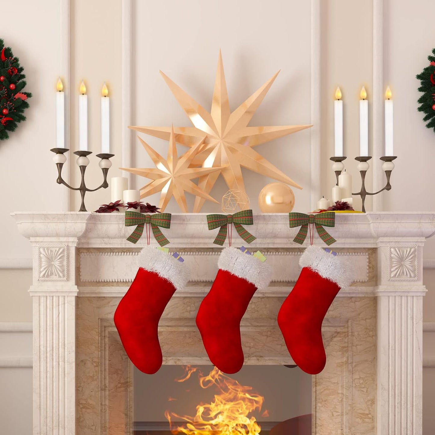 Flameless Window Candles with Remote Timer 10 PCS Battery Operated LED Flickering Taper Candle Lights with Removable