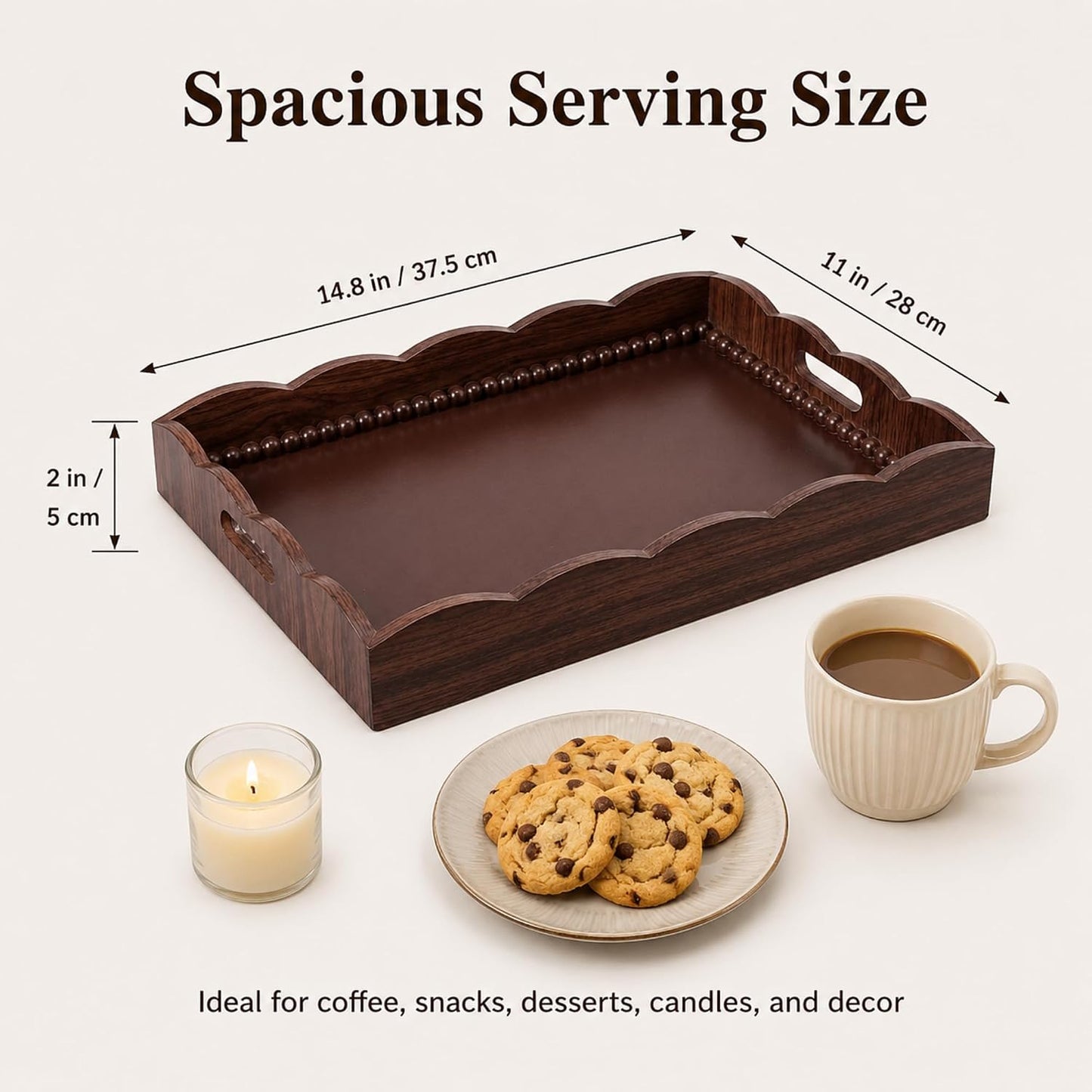 Wood Decorative Tray / 15 x 11