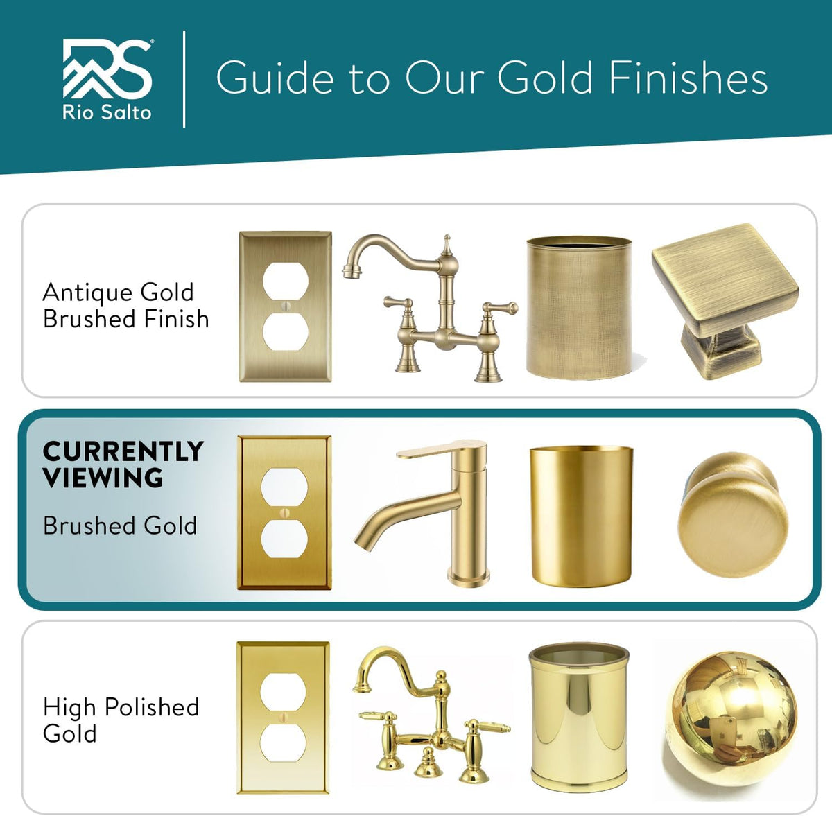 Rio Salto BRASS Brushed Gold Metal Duplex Outlet Covers Light Switch Cover – Deco Collection Decorative Brass Wall