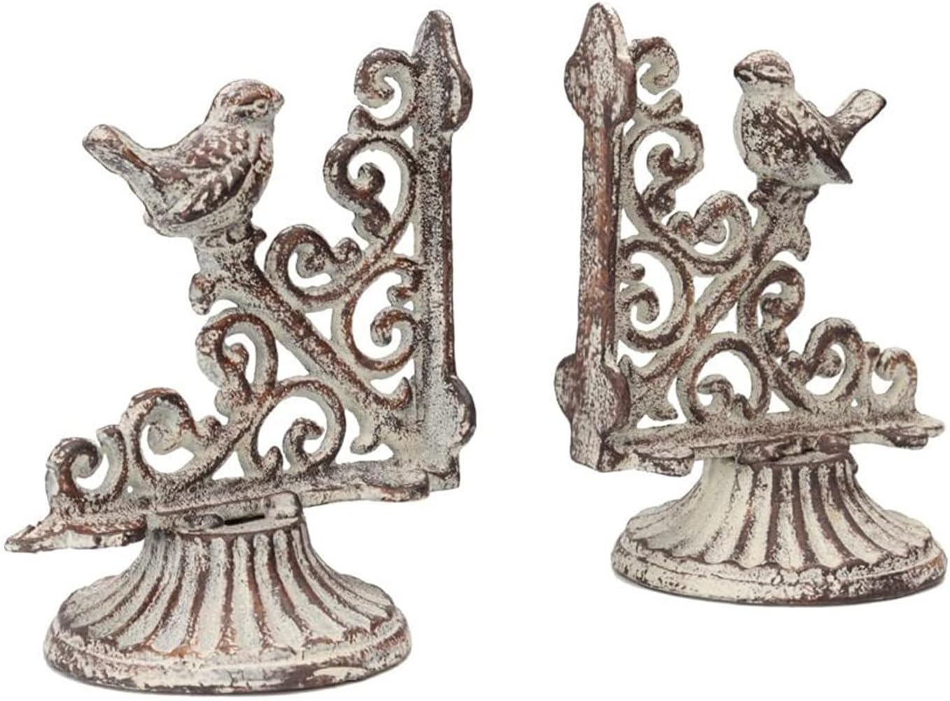 Farmhouse Decorative Bookends / Antique White