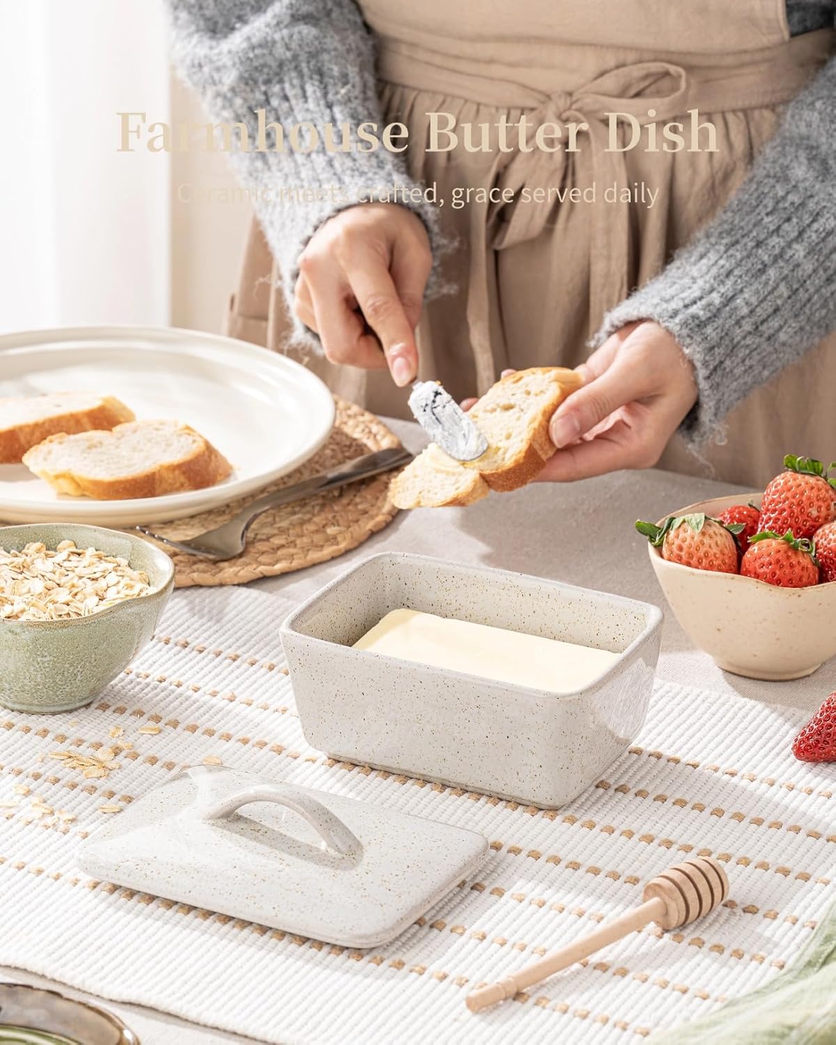Ceramic Butter Dish / Gray