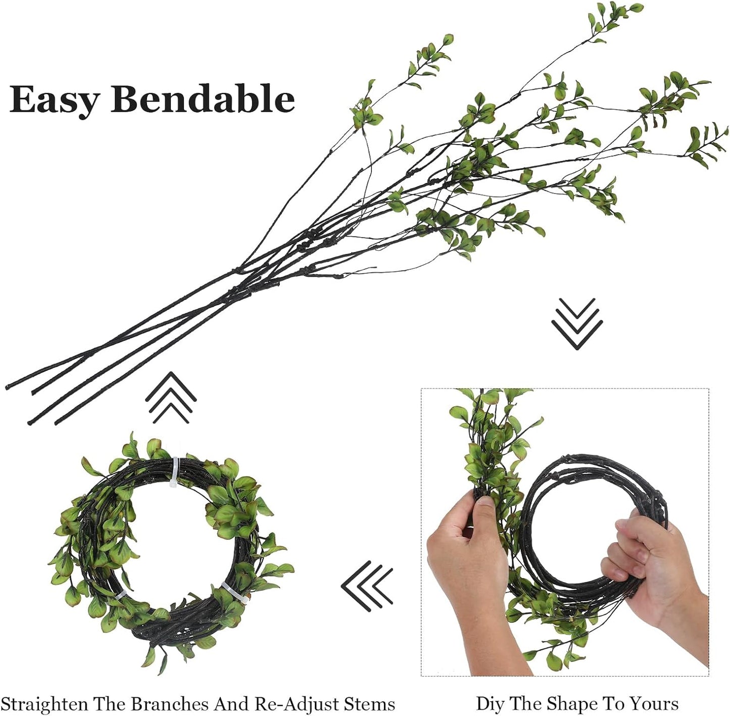 38.5" Tall All- Artificial Branches / Green / Set of 4