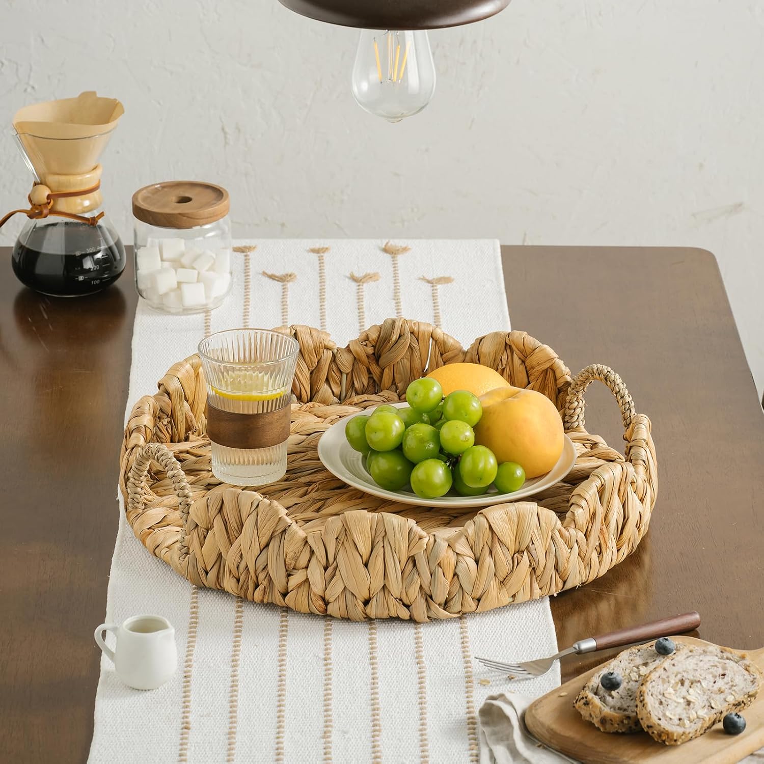 Seagrass Handwoven Trays / Water Hyacinth-round / Set of 17