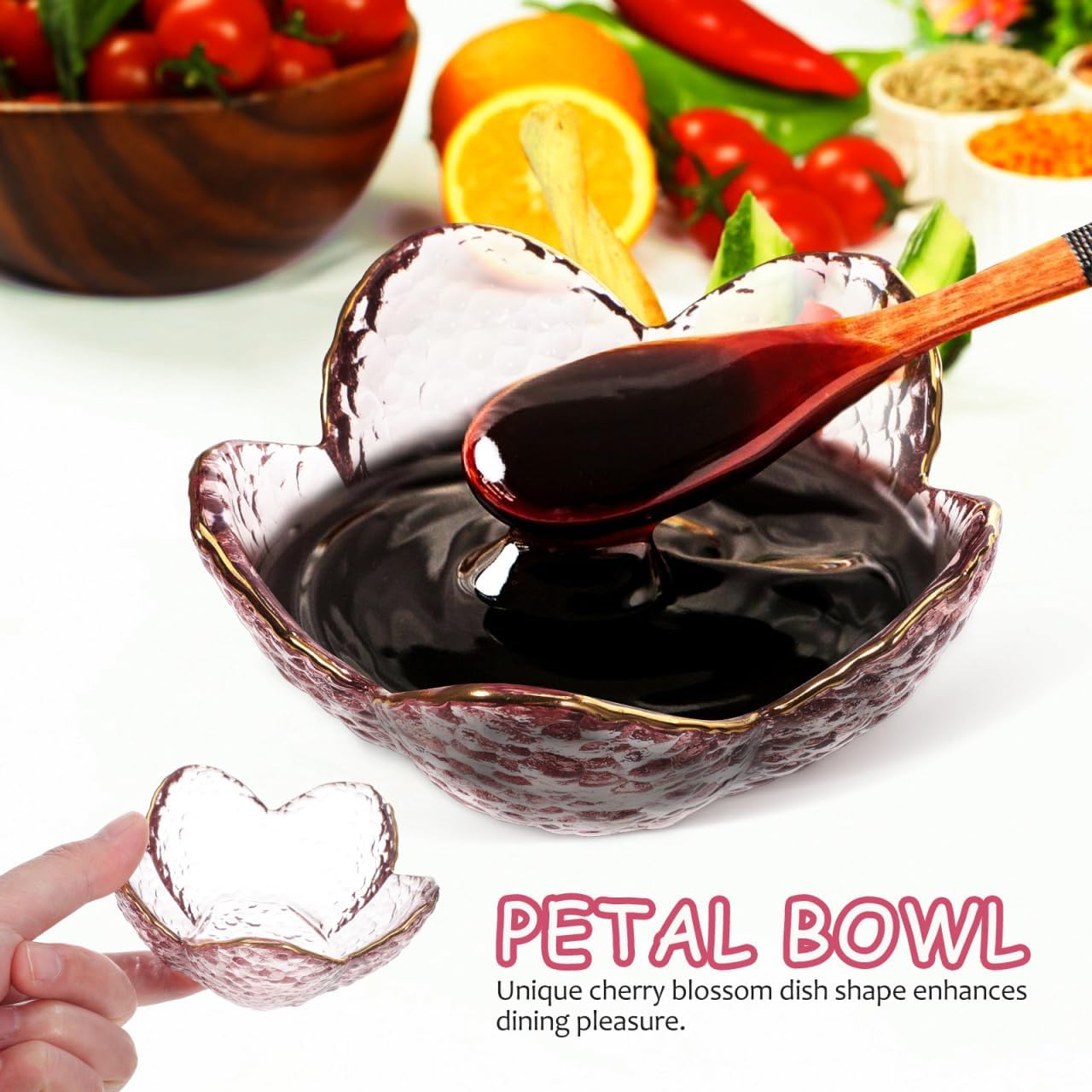 Cherry Blossom Decorative Trinket Bowl Small Jewelry and Candy Dish Elegant Glass Plate