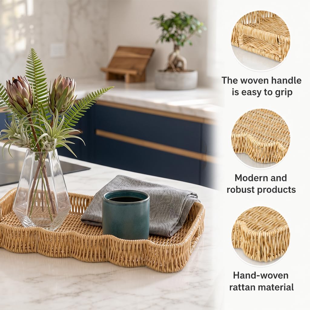 Scalloped Tray Rectangle / Apricot