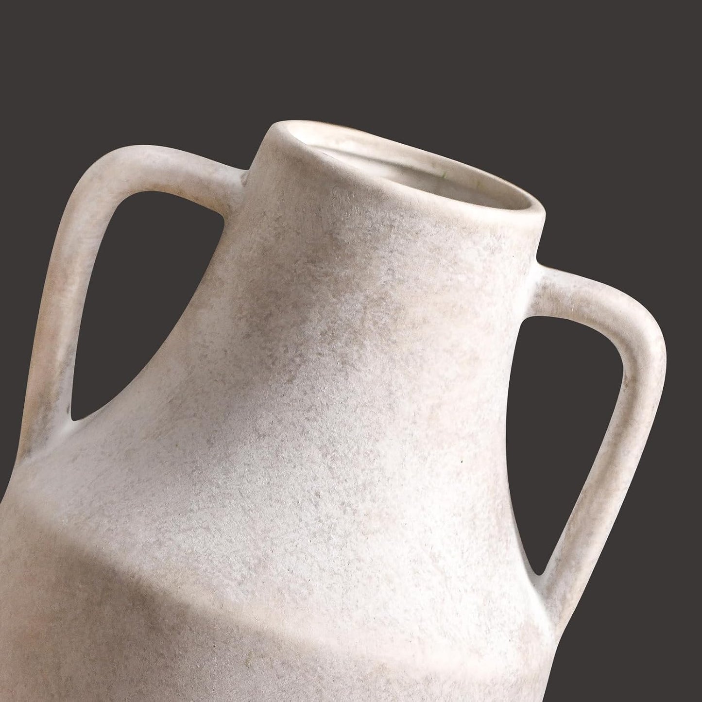 Ceramic Flower Vase / 11"h-antique / White / 11 Inch