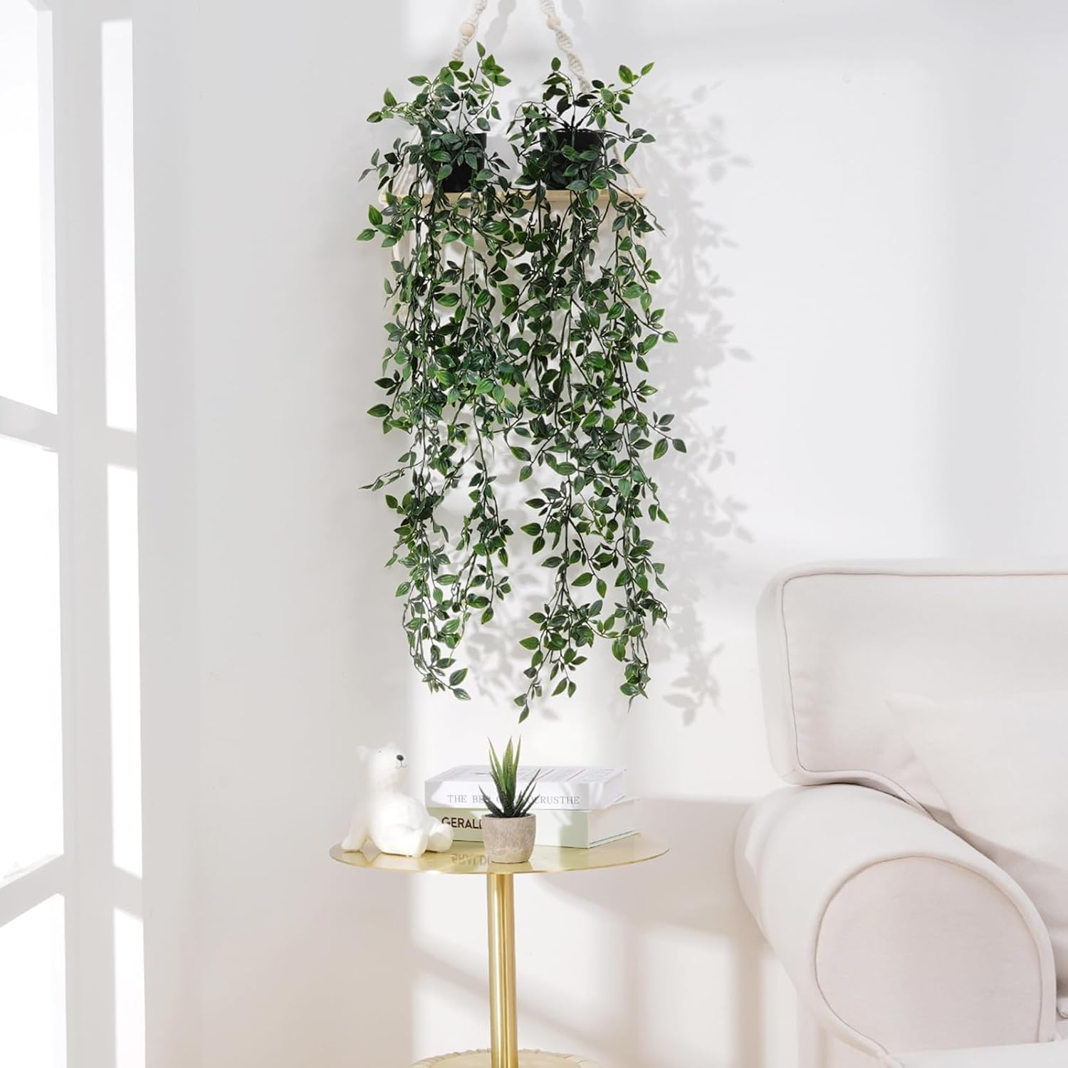 Faux Hanging Plant Greenery / Mandala Vines / Set of 2