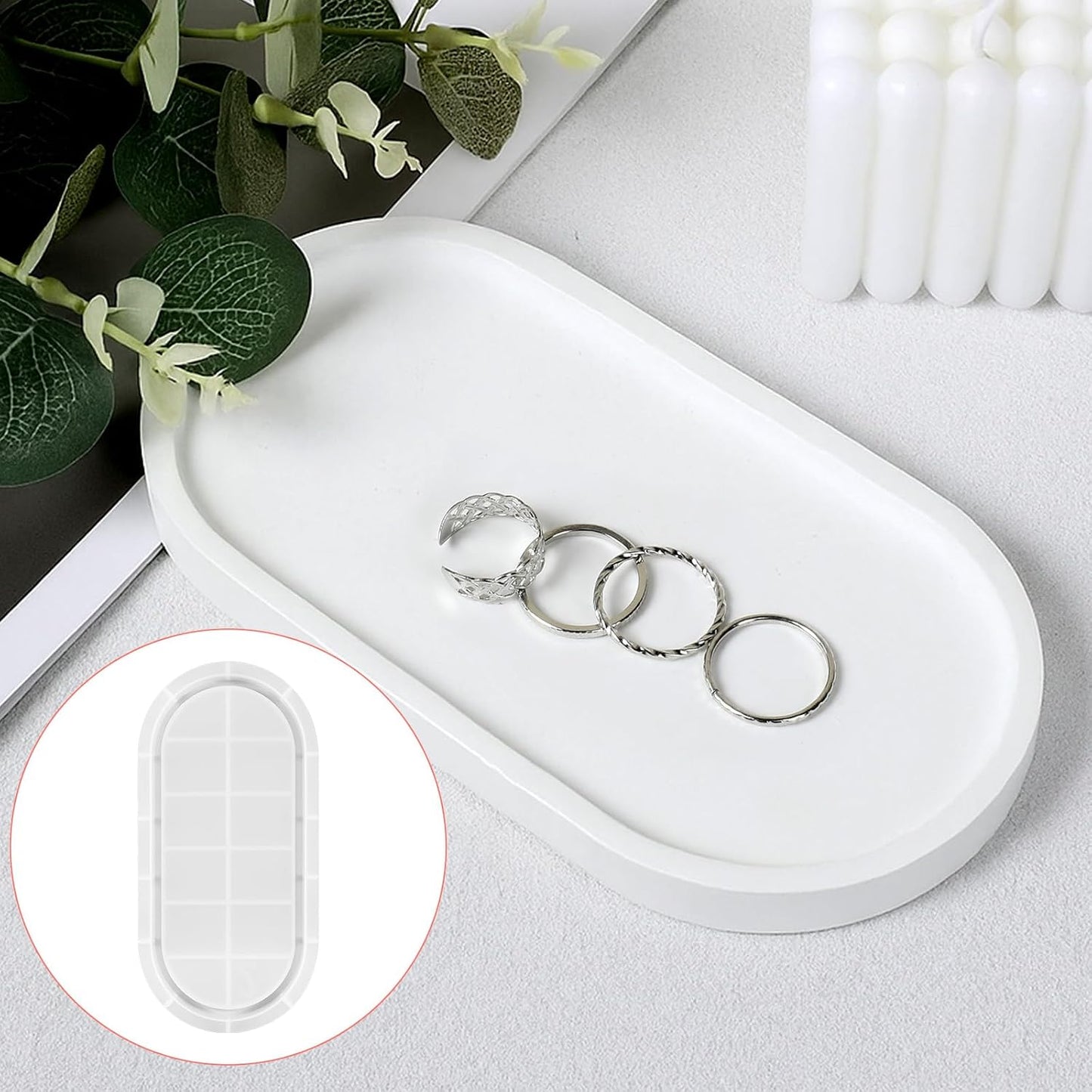 Oval Tray Resin Molds Set / Set of 5