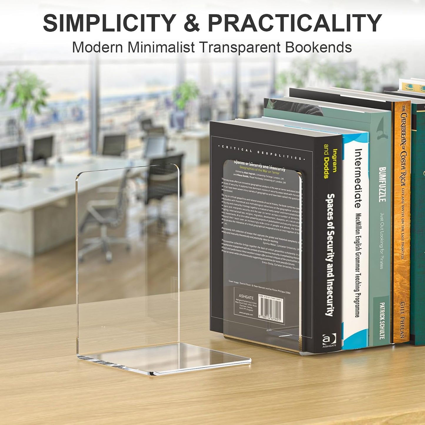 Acrylic Bookends / Book Ends / Clear Bookends 4 Pairs / Set of 8