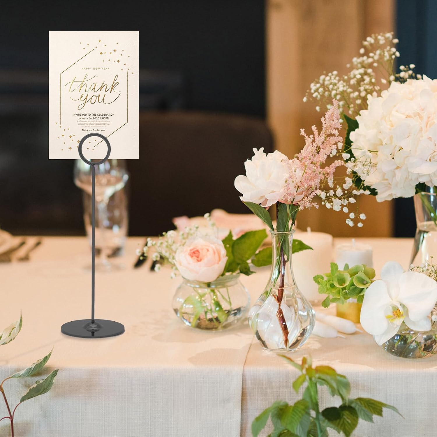 Urban Deco 16 Pieces Table Card Holder 8 inches Table Number Holders Place Steel Card Holders for Photos, Food Signs