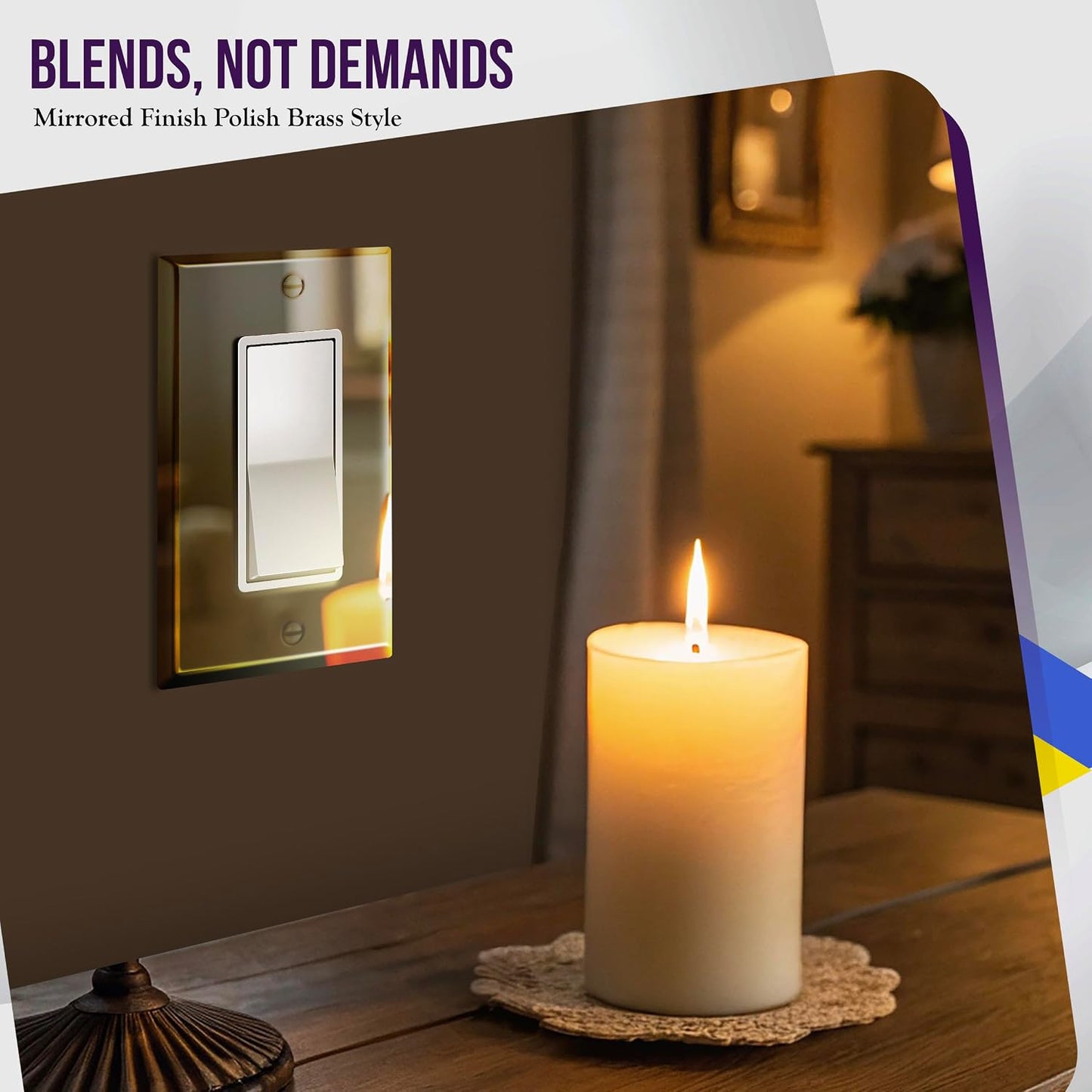 ENERLITES Decorator Switch or Outlet Metal Wall Plate, Stainless Steel 201, Corrosion Resistant, Size 1-Gang 4.50" x
