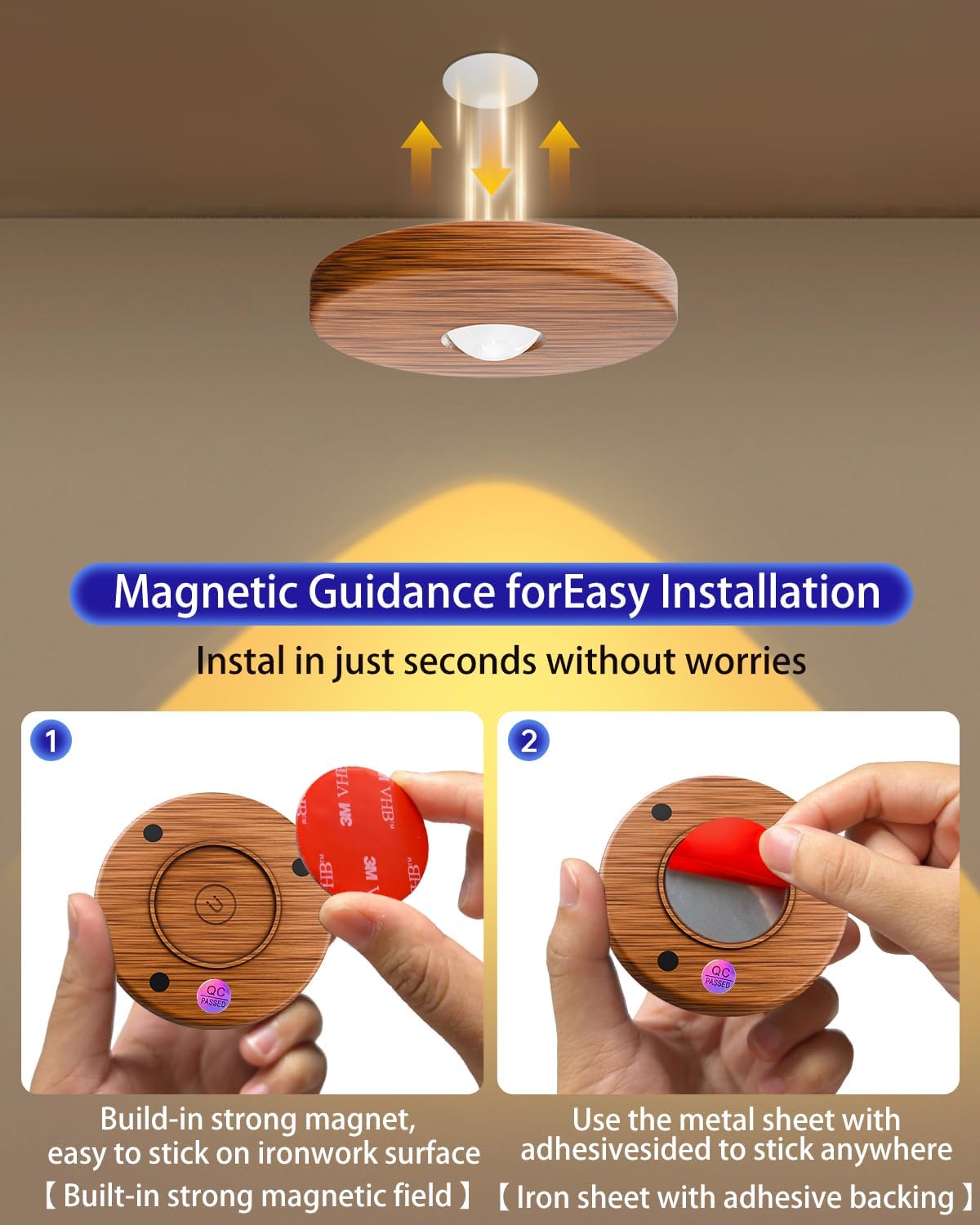 Puck lights with remote, 2000mAh rechargeable cabinet light, Under Cabinet Lighting Wireless, Display Cabinet, Dimmable