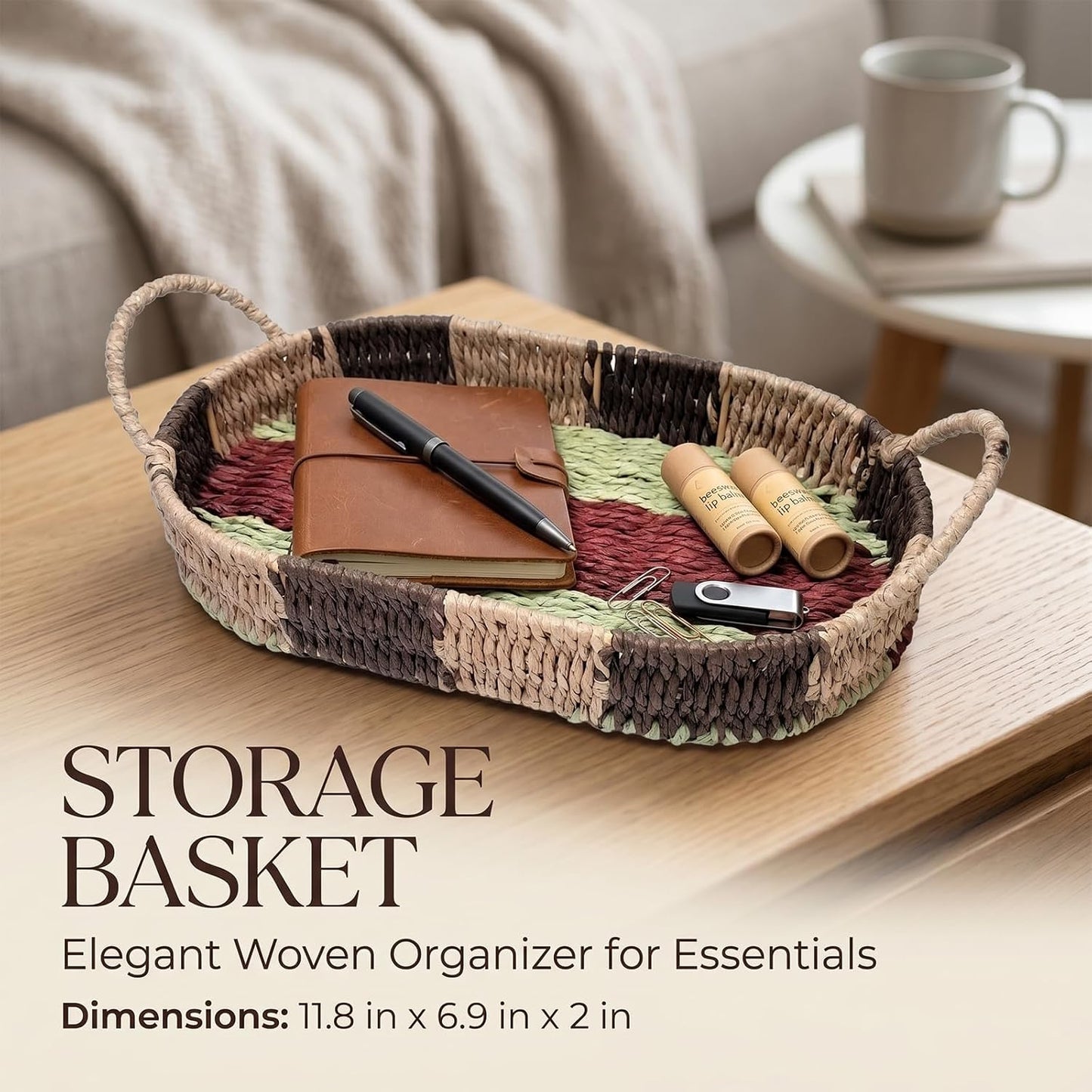 Handmade Paper Rope Basket / 12*7*2inch