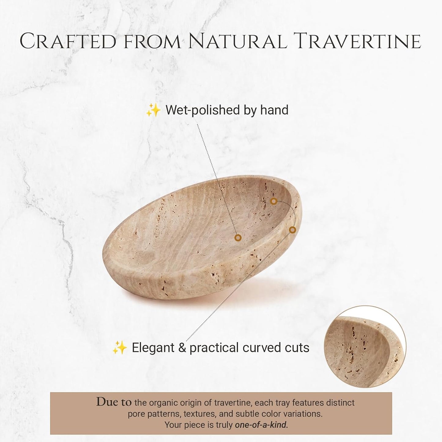 Travertine Valet Tray / Natural
