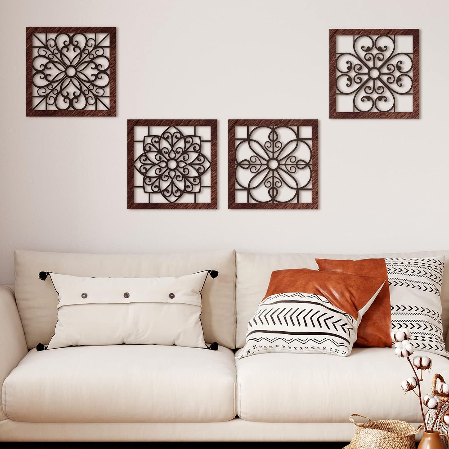 4 Piece Thicken Rustic Wall Decor / Black