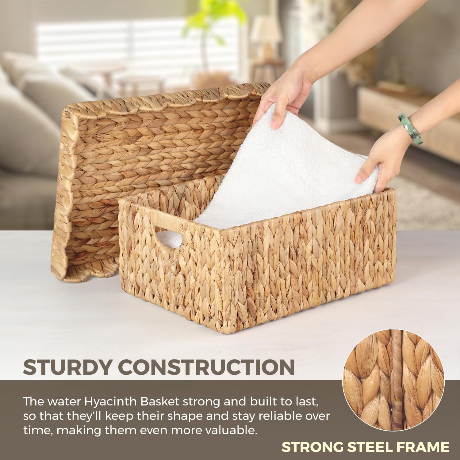 Decor Wicker Storage Basket / Natural / Set of 2