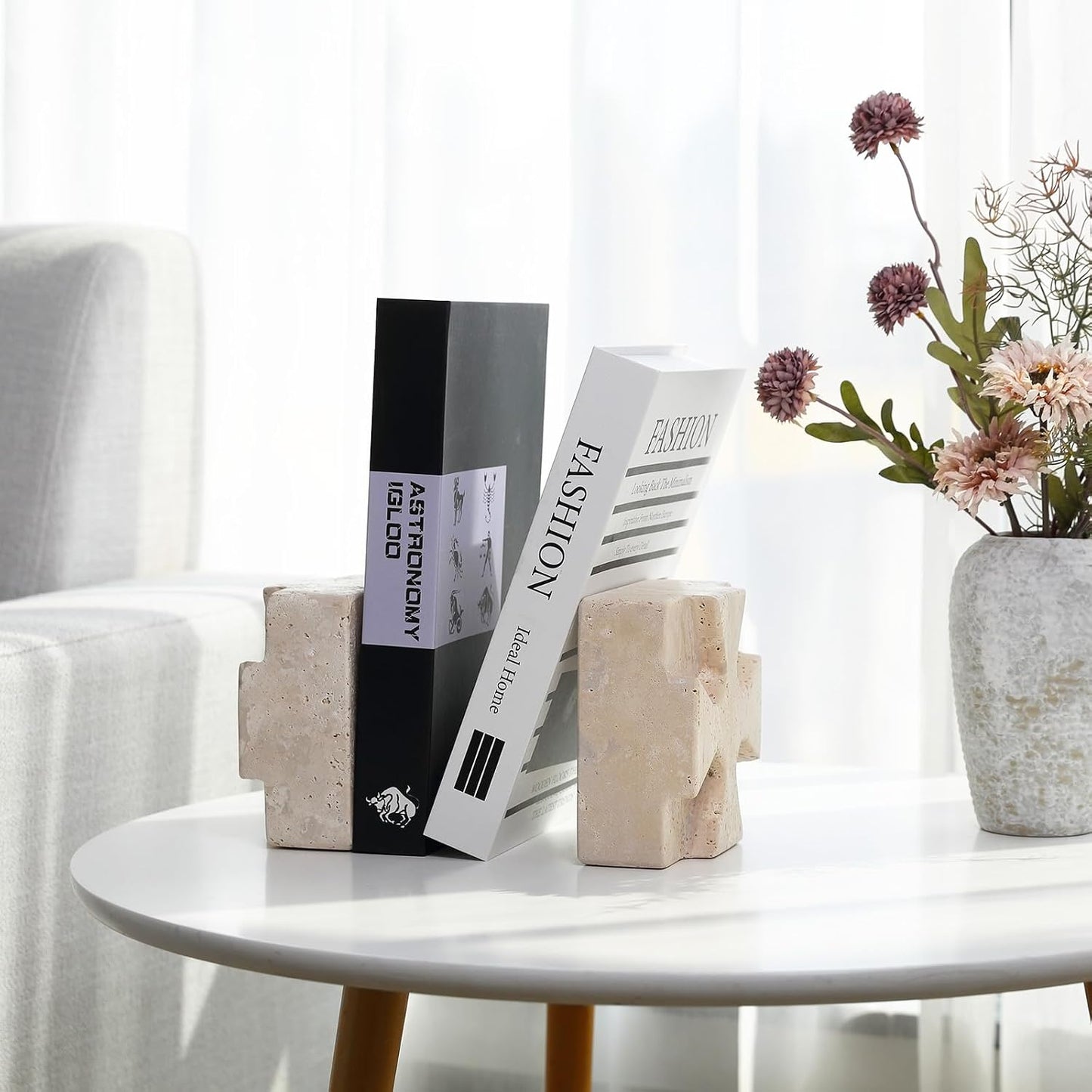 Modern Aesthetic Book Holder/Stopper / Square-beige