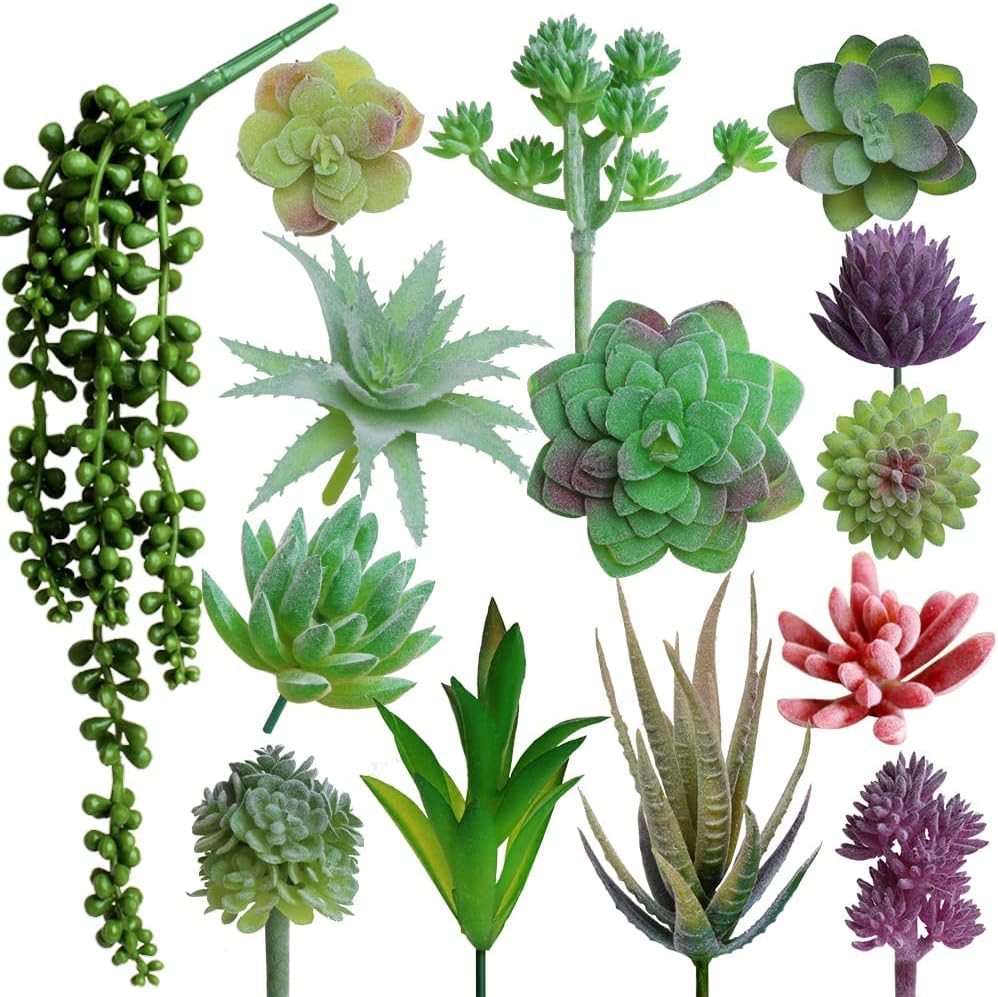 Fake Succulents Plants Artificial Succulents Assorted Faux Succulents in Bulk Artificial / Set of 14