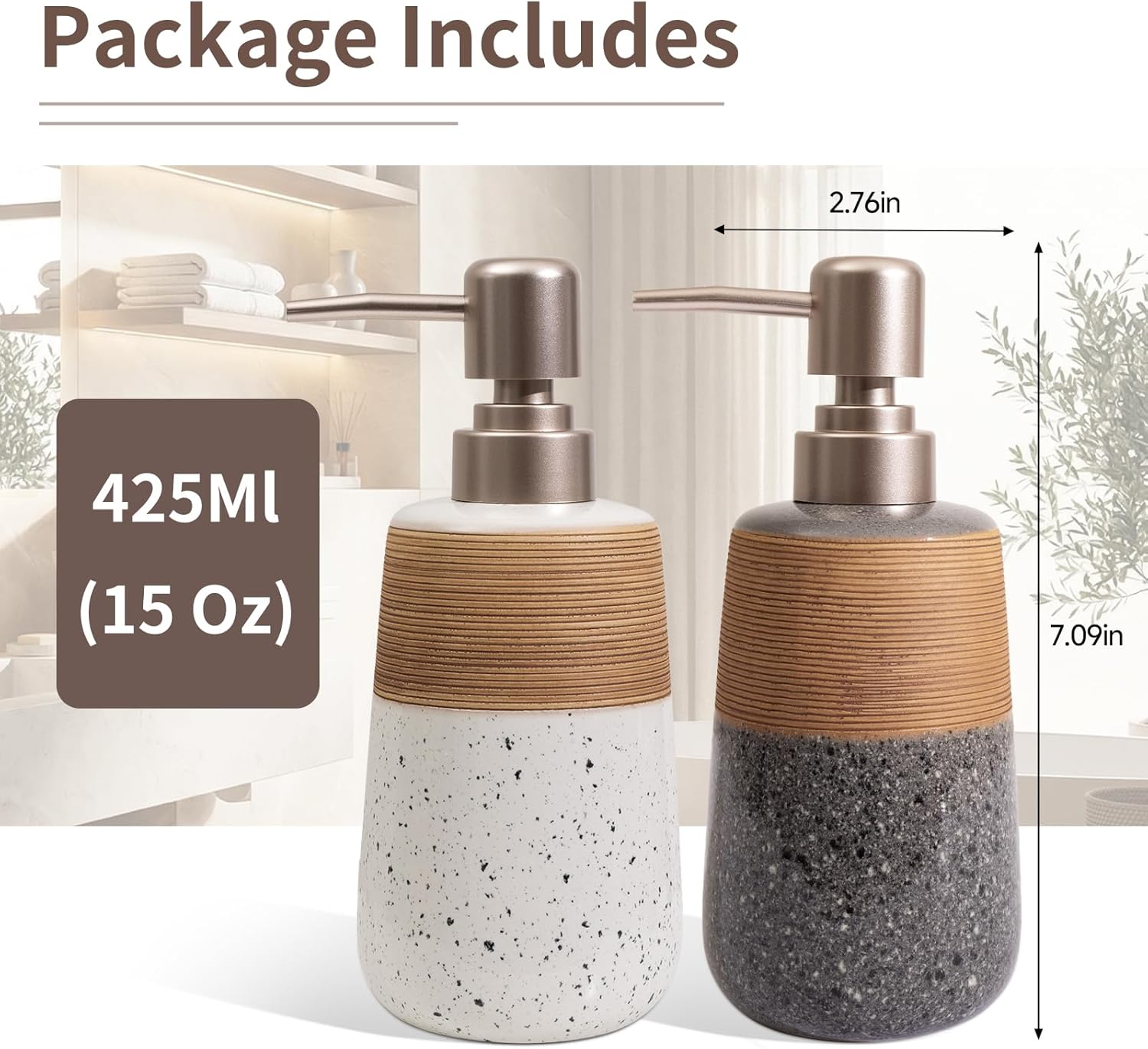 Ceramic Hand Soap Dispenser / 1 x 15 / Oz White Soap Dispenser