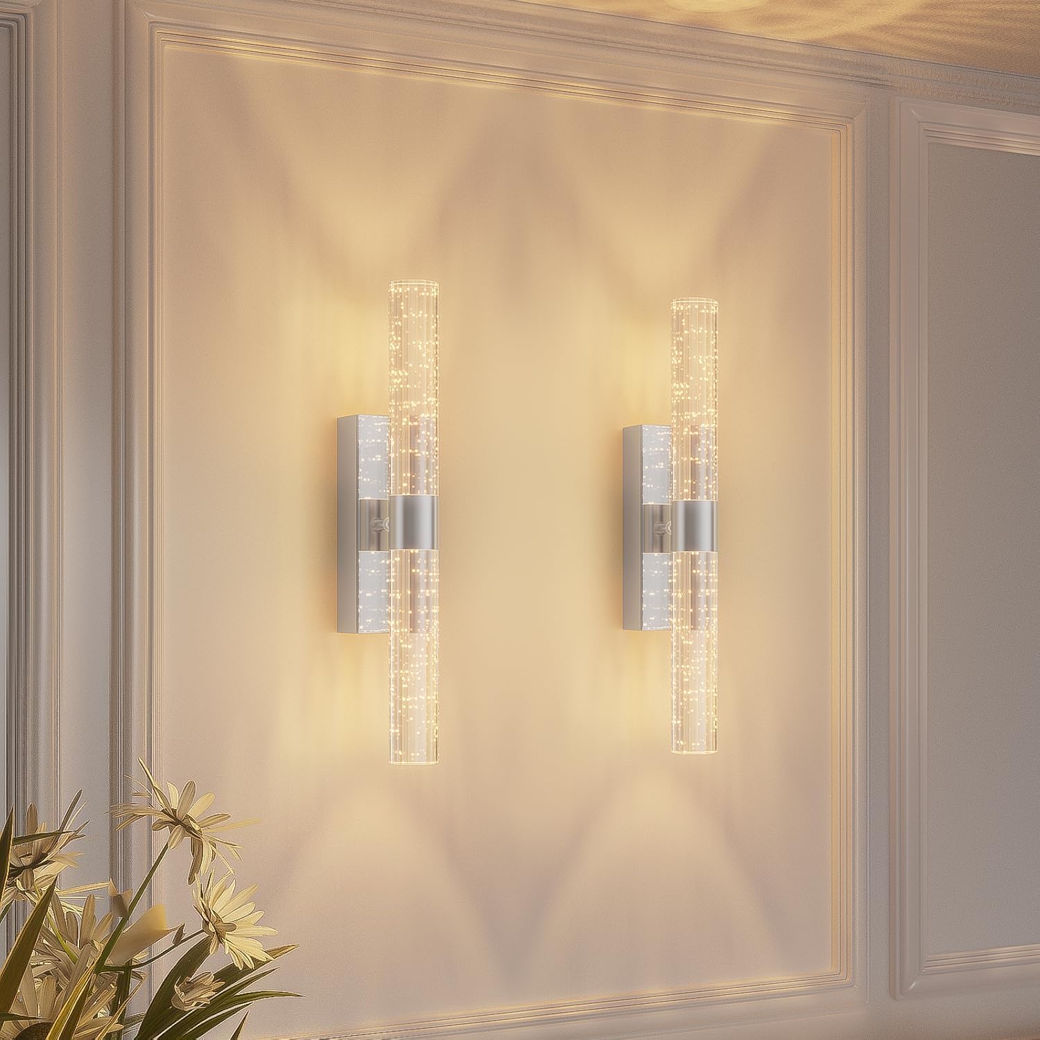 camuucci Battery Operated Wall Sconces Set of 2, Rechargeable Wall Lights